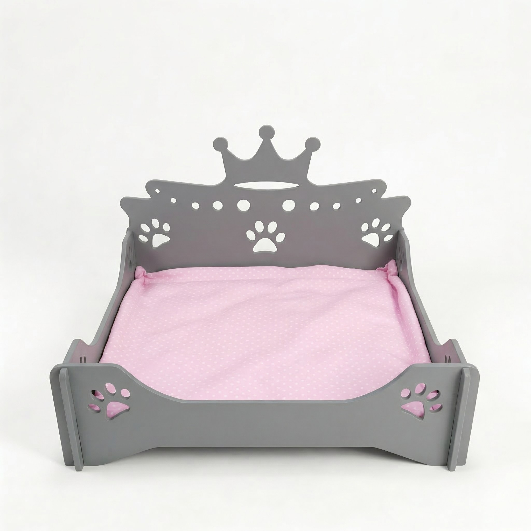 Лежанка для кошек и собак «Королевская» Серая. Murstyle