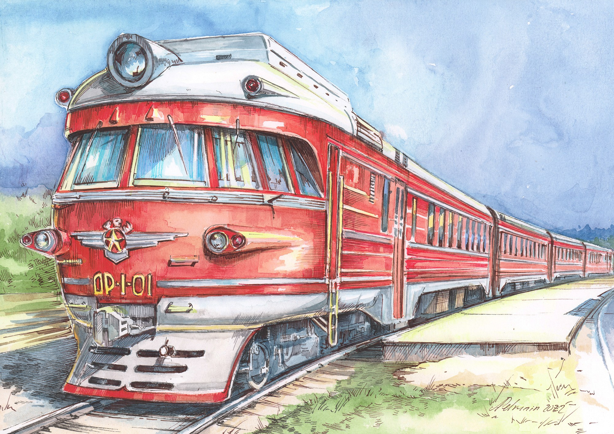 Железная дорога (2022-2024). Художник Александр Петрунин