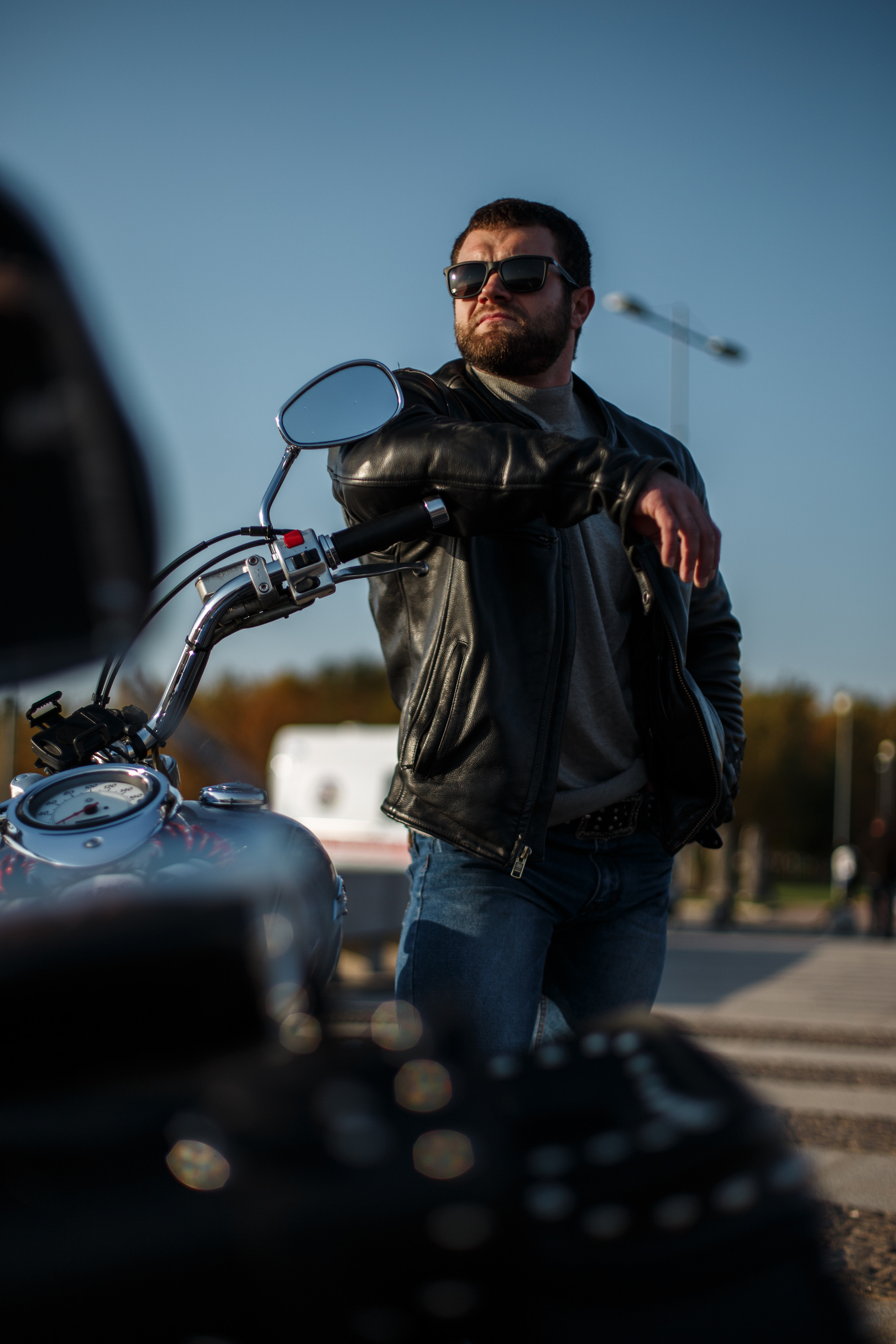 мужской портрет с мотоциклом фото Санкт-Петербург