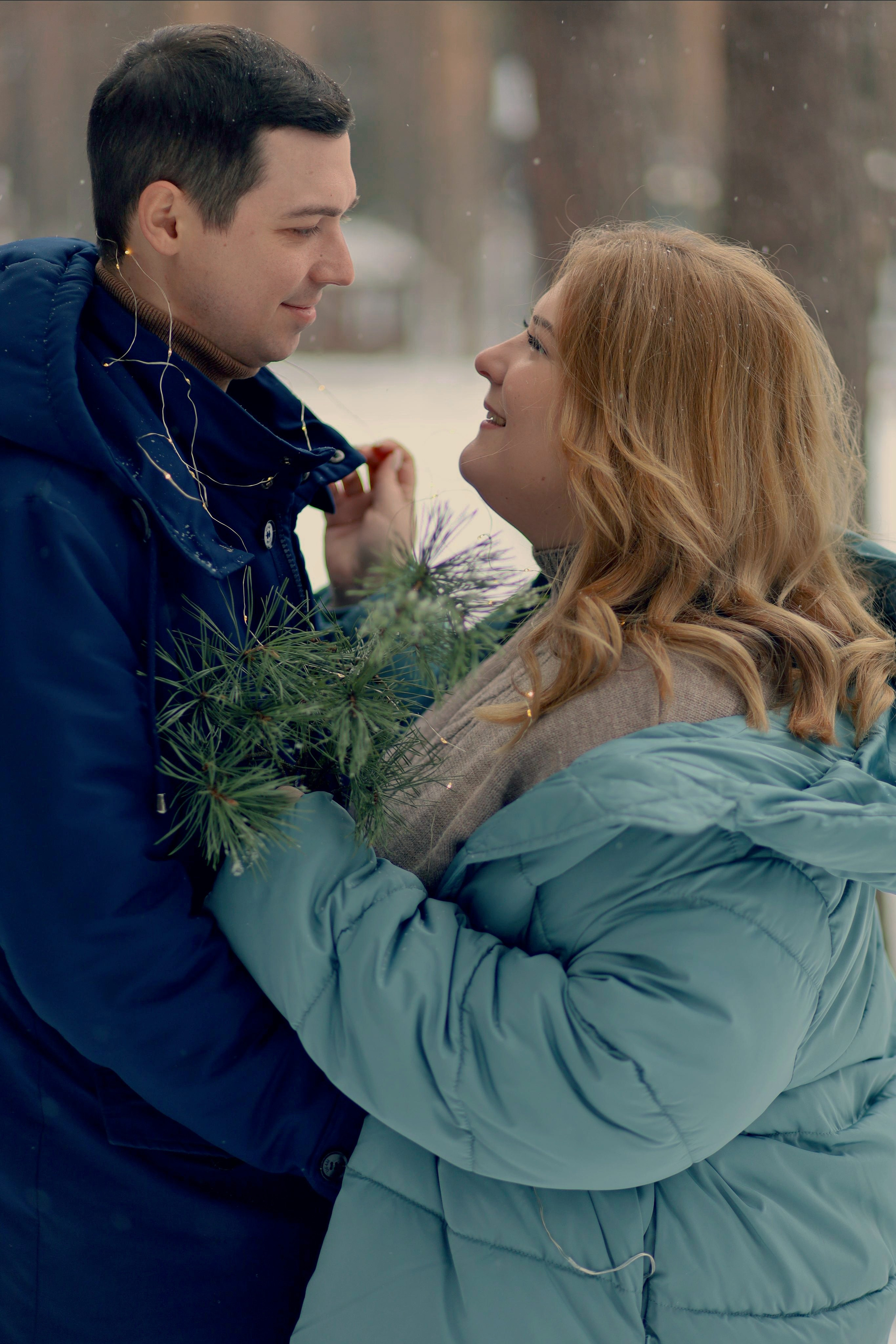 Зимнее Love story: Фотосессия в бежевых оттенках. Семейный фотограф в Москве 📸