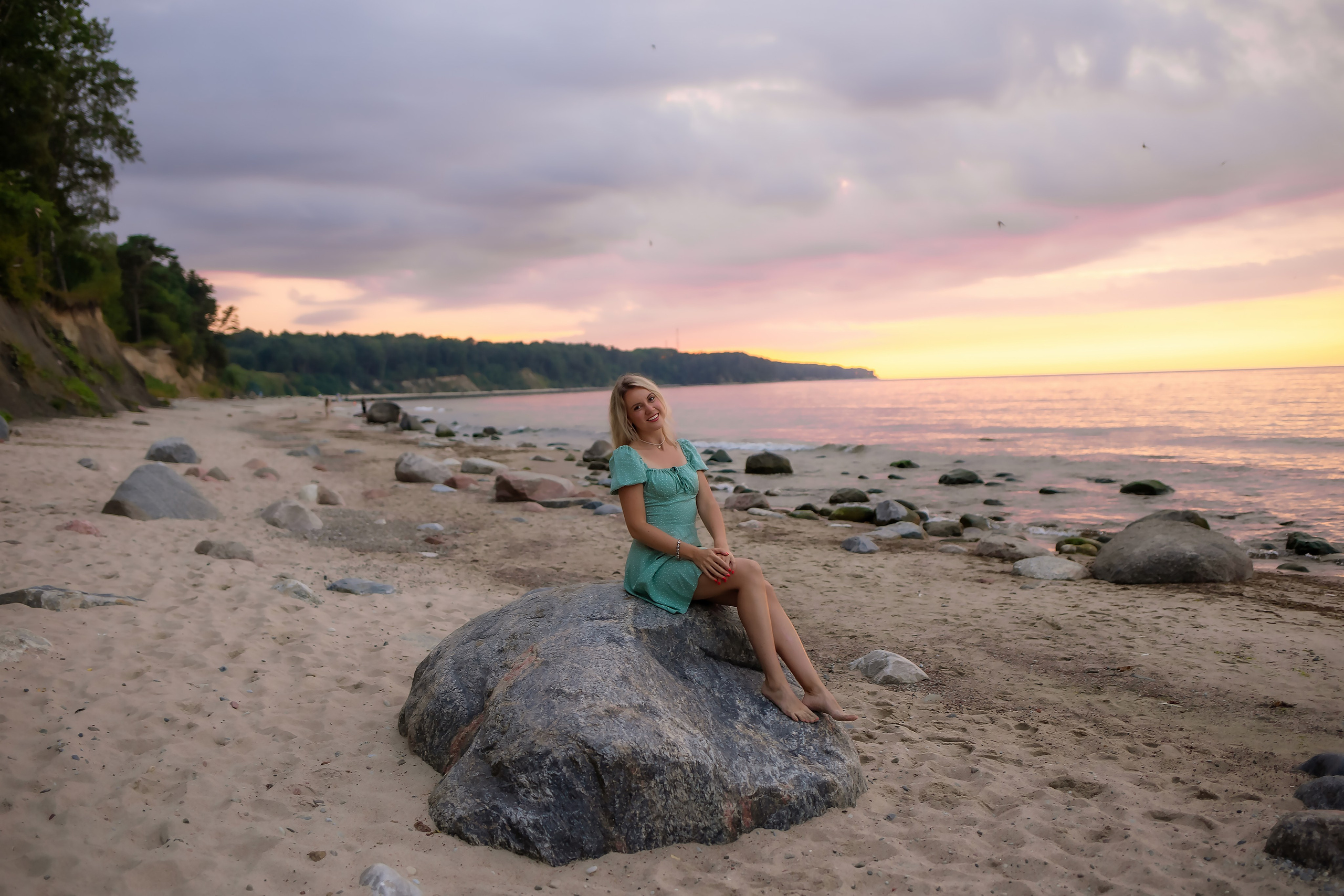 Есеня, Леня и Аня. Закат в Куликово. Фотограф в Калининграде Решетникова Алина