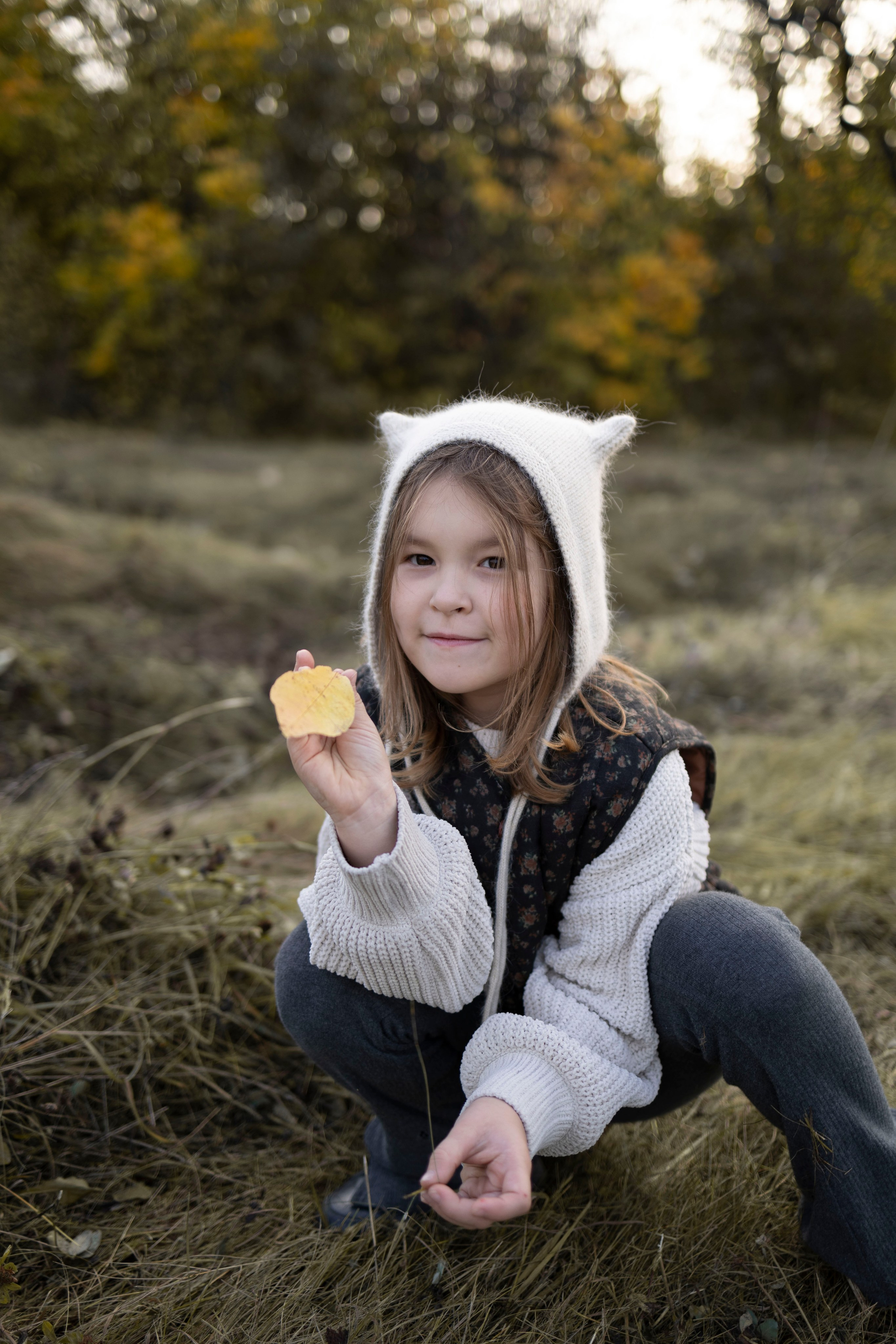 Осенняя прогулка папы с дочками. Семейный и детский фотограф в Москве Анастасия Мурга