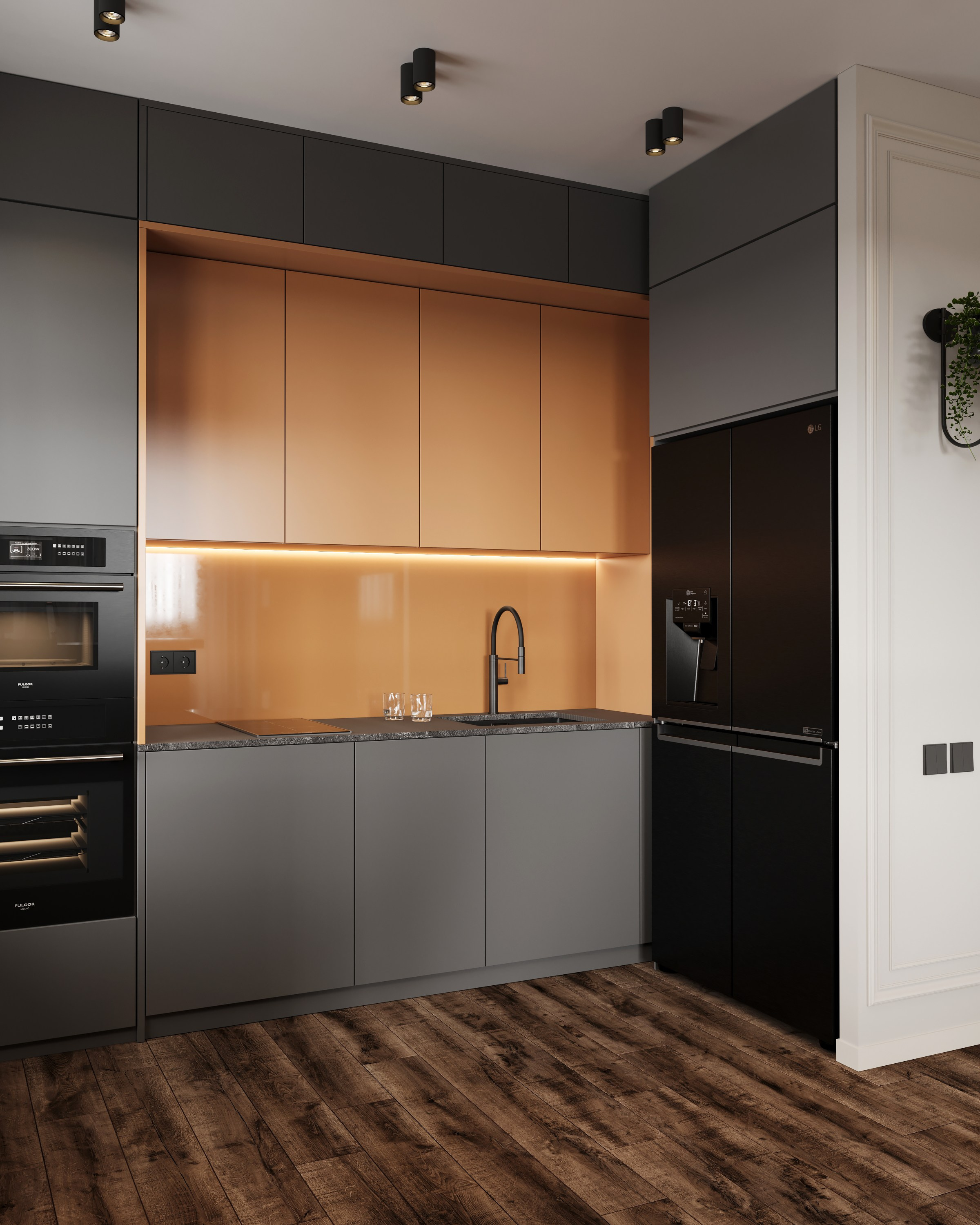 Tangerine loft. Дизайн интерьера | 3D визуализация | Миланская Марина