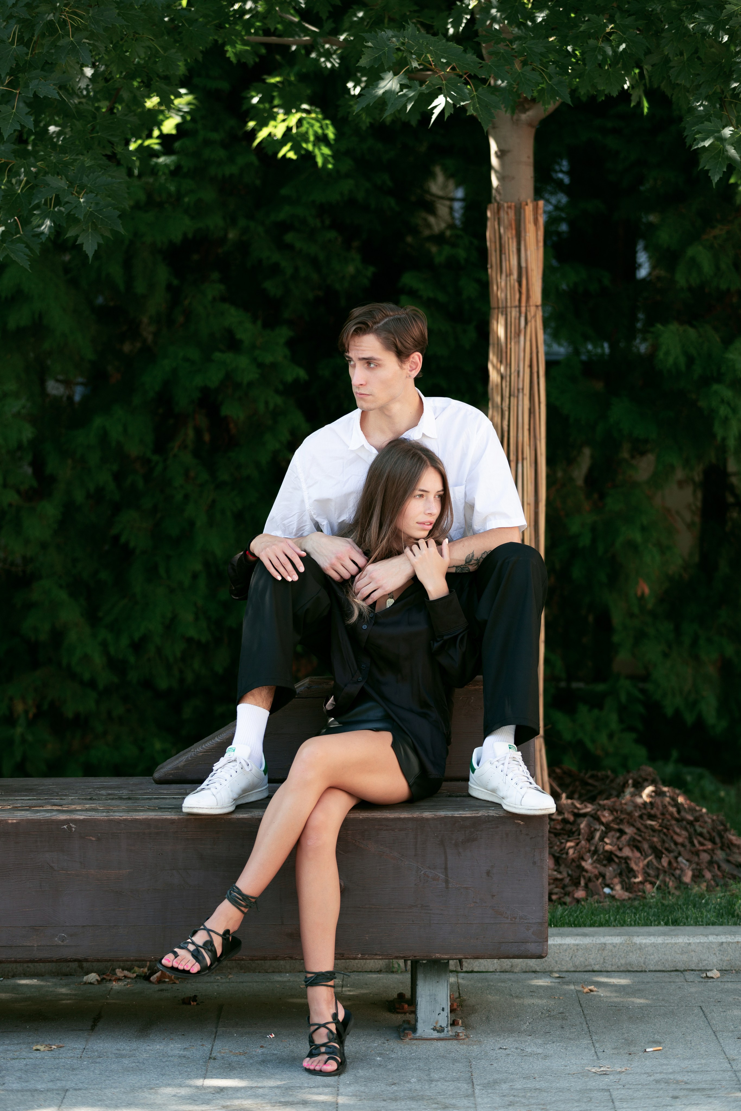 Искренняя пара в городе — фотосессия в стиле Love Story в Москве.