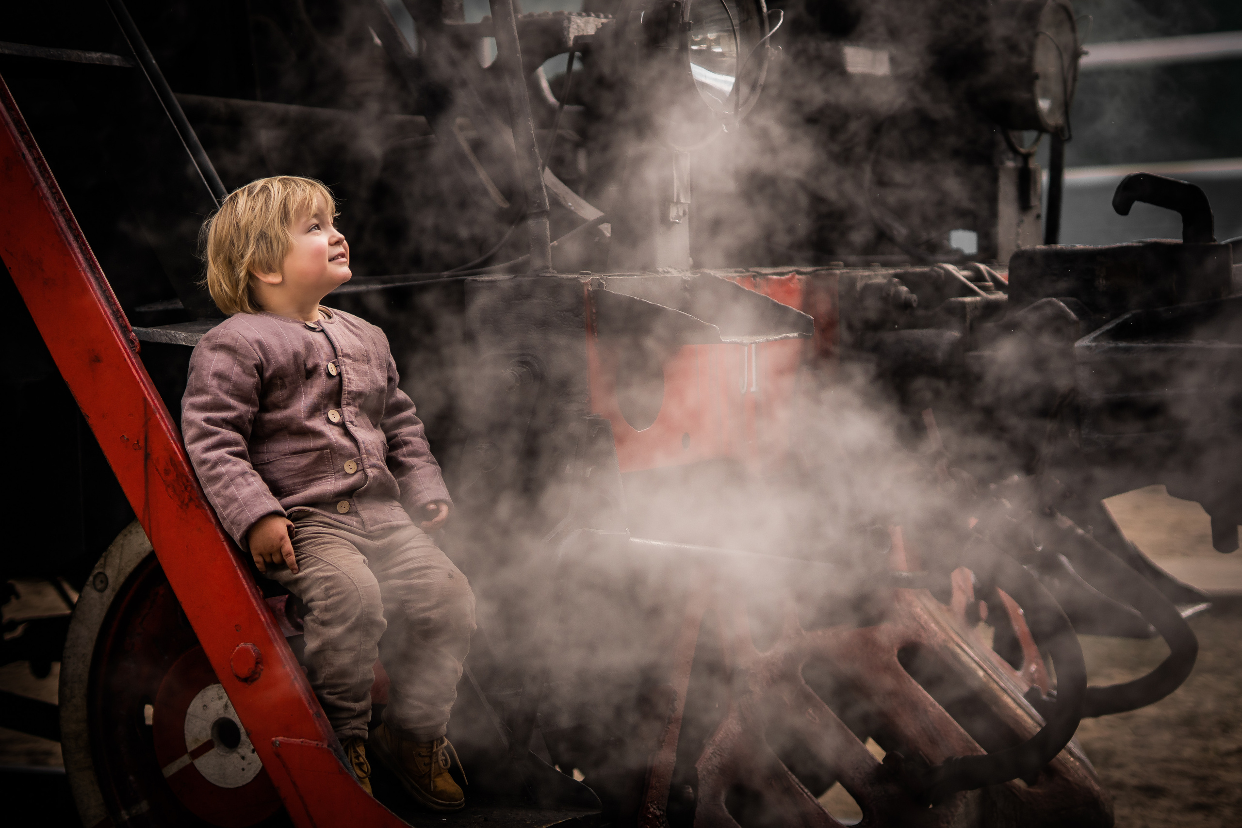 Паровозы, дети, осень. Семейный фотограф Ефремова Виктория