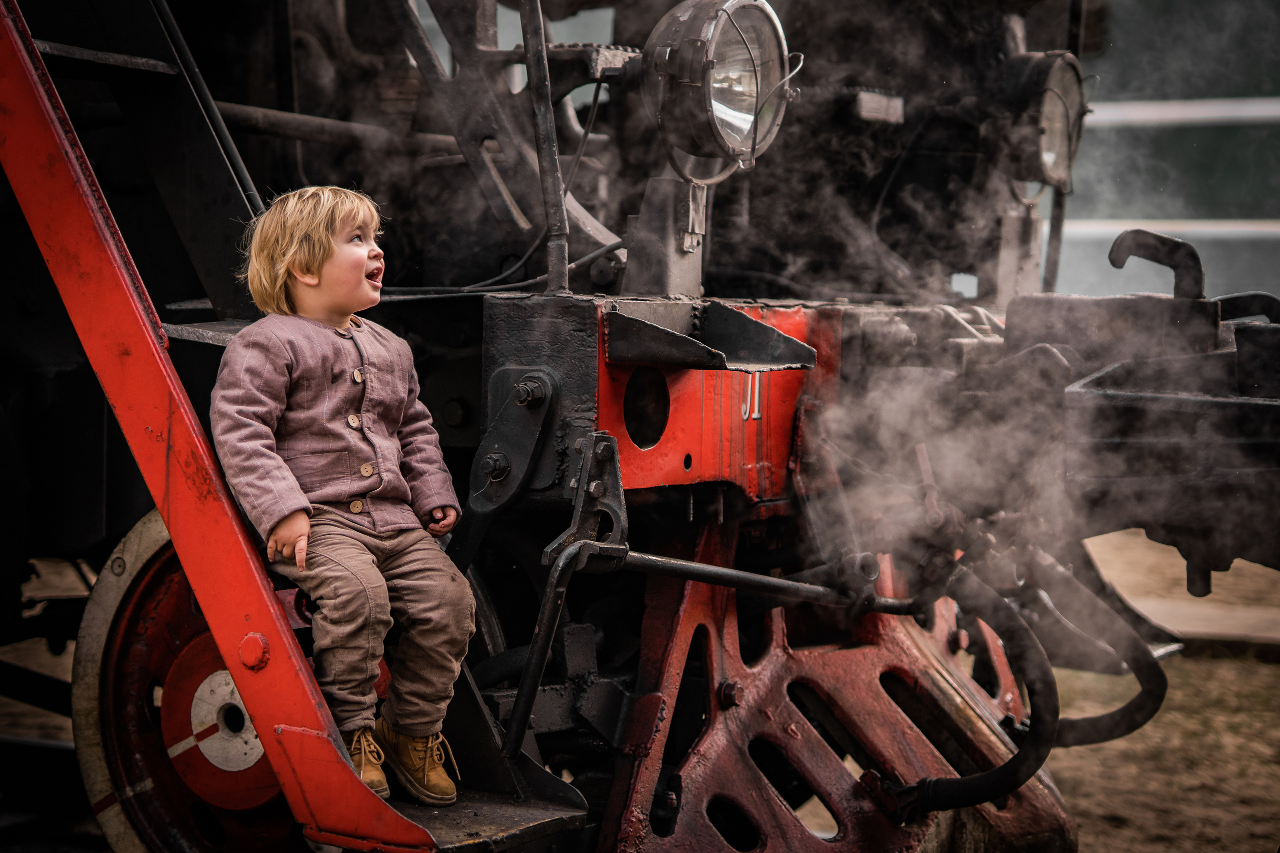 Паровозы, дети, осень. Семейный фотограф Ефремова Виктория