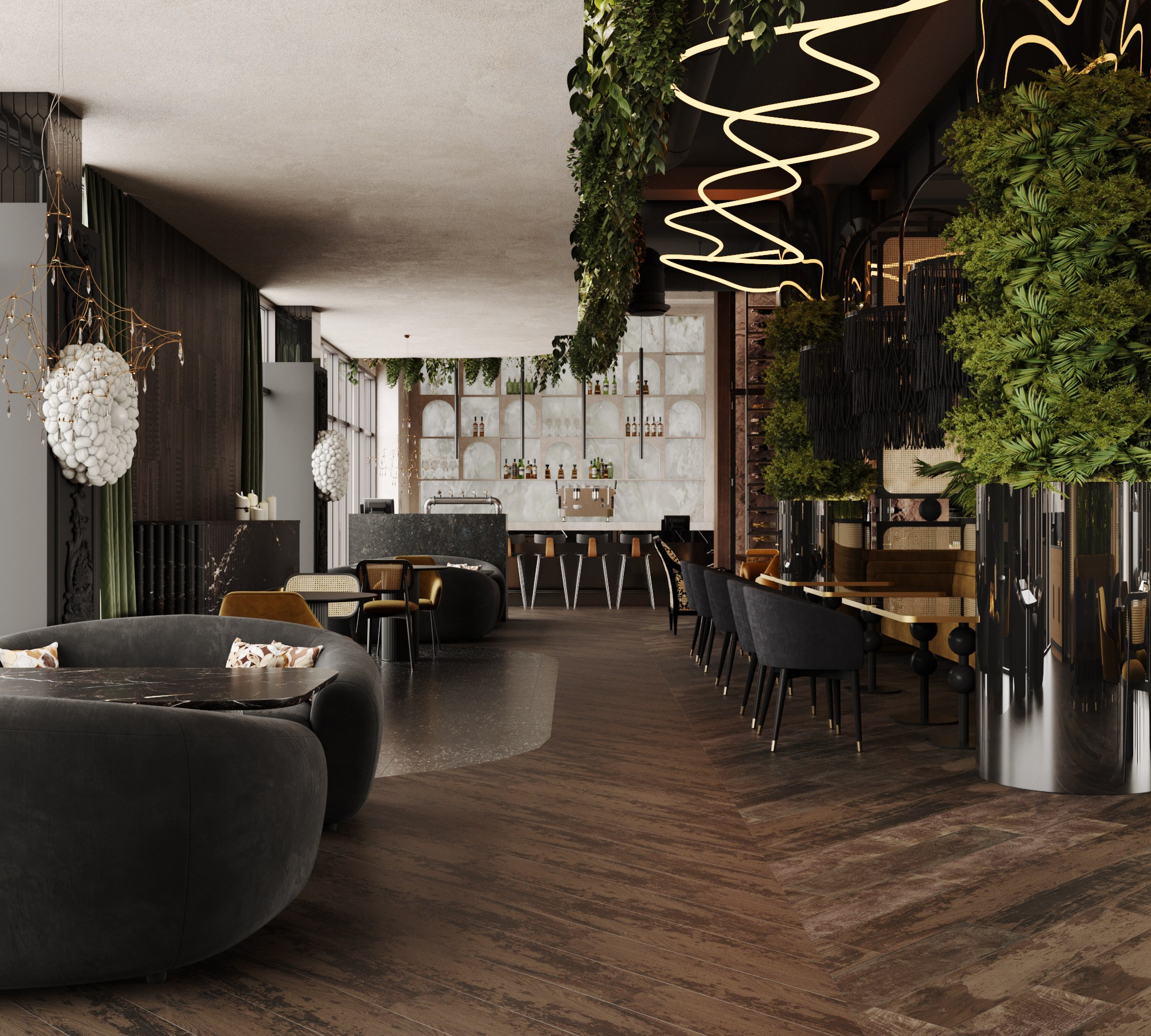 Проект Ресторан. Интерьерная 3D Визуализация