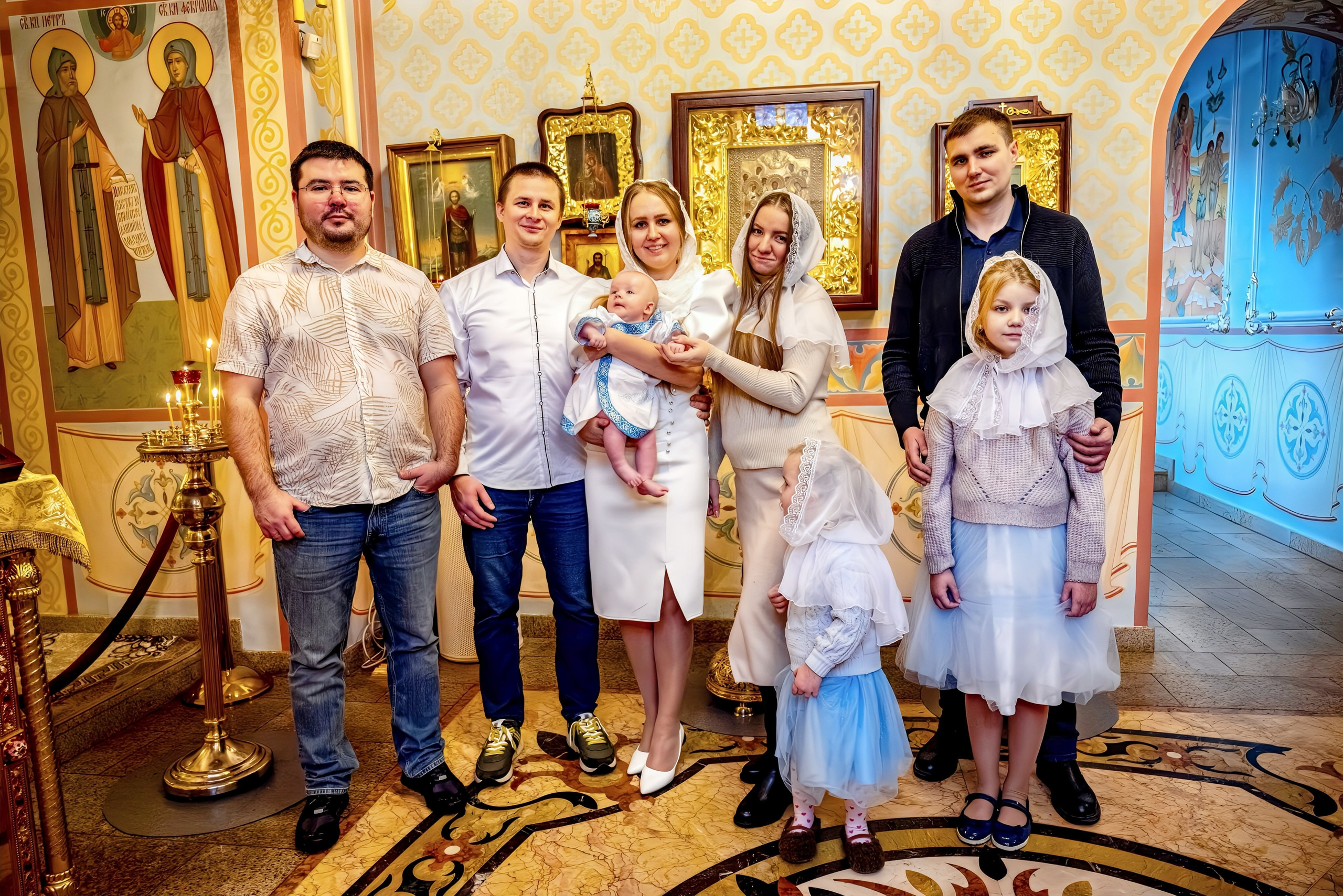 Крещение в церкви Петра и Февронии Муромских. Семейный и детский фотограф Москва