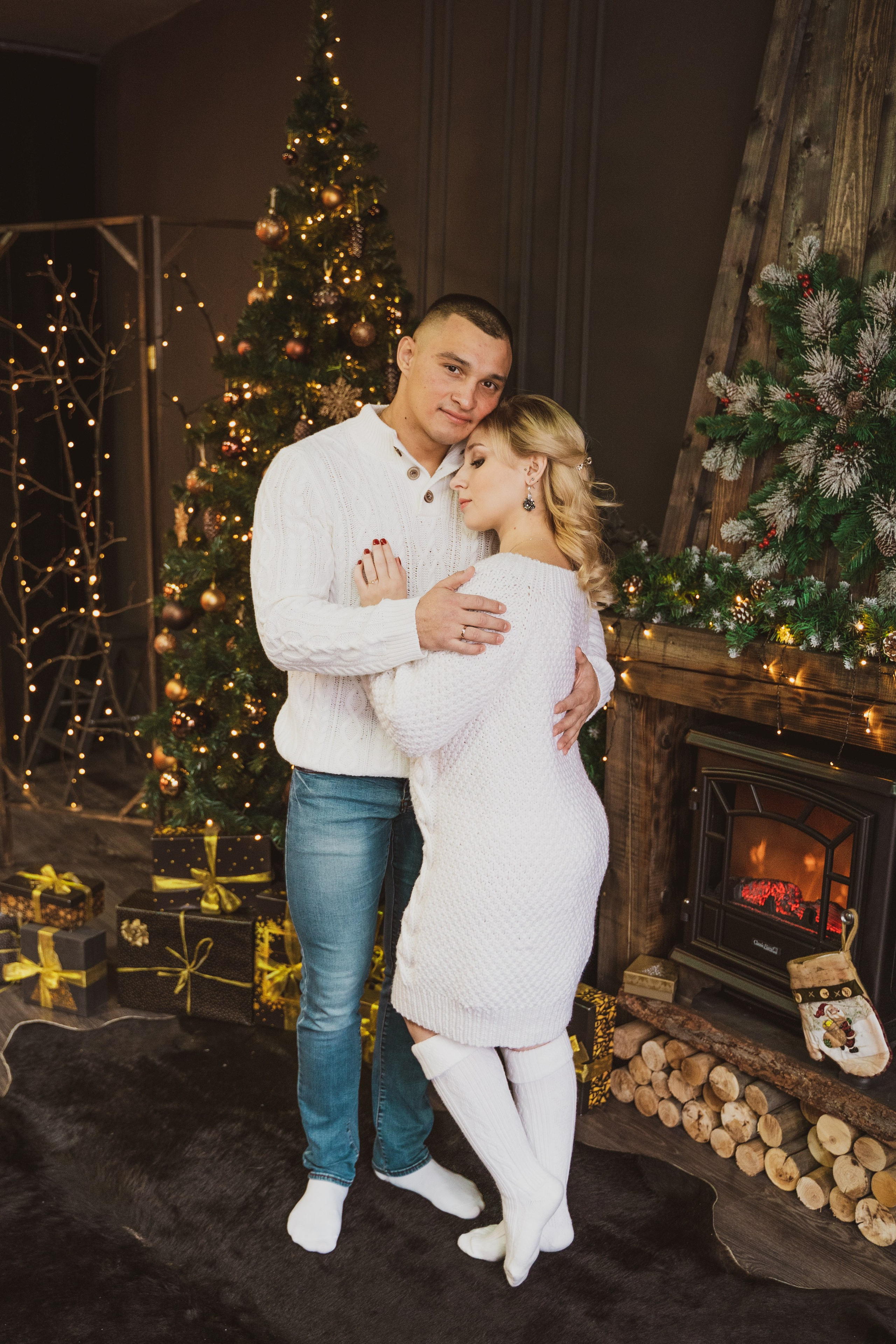 Новогодняя фотосессия беременности в студии. Анна и Кирилл. Свадебный и репортажный фотограф в Уфе| Осетрова Ольга