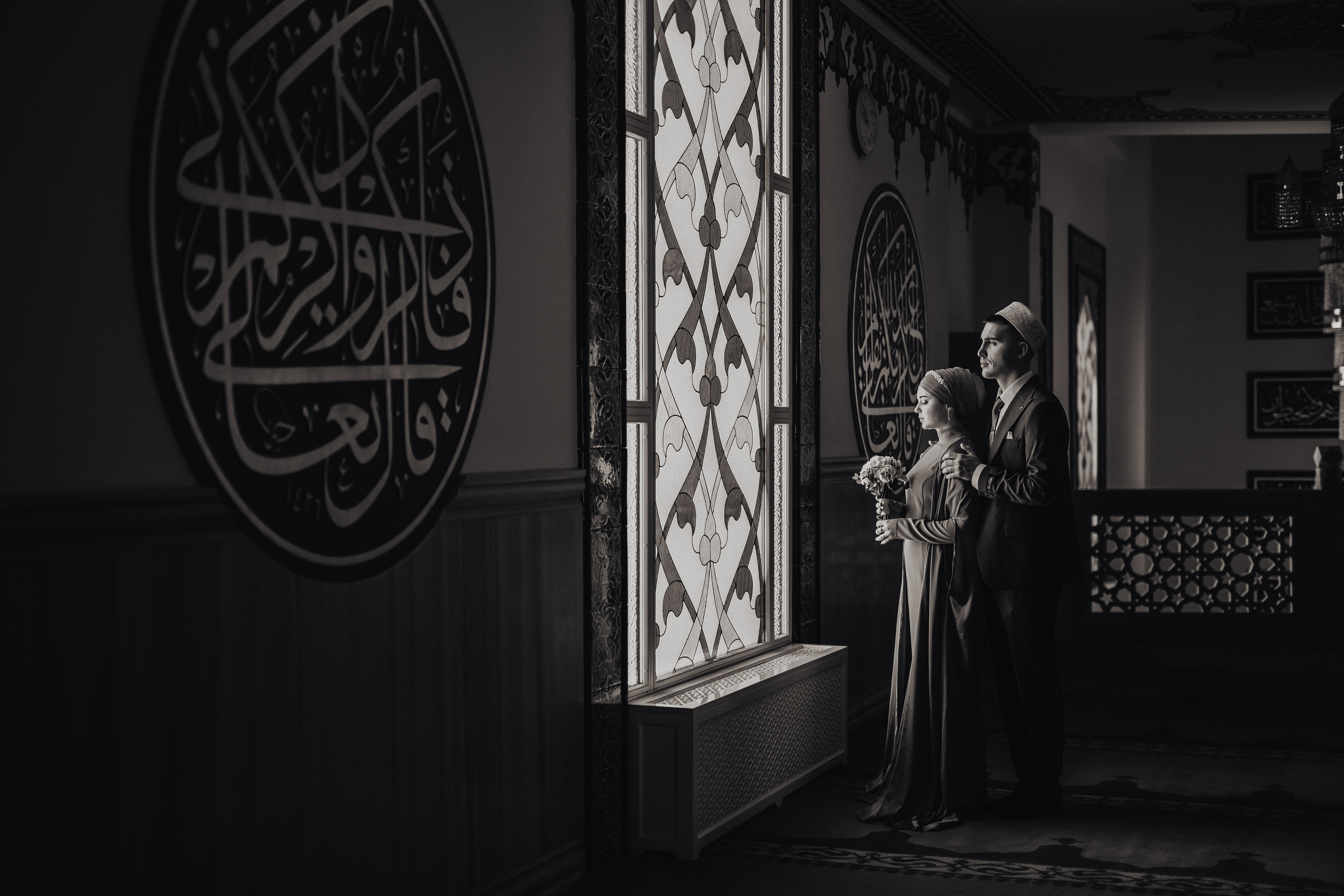 Чтение никах, завязывание платка, платье на никах, фотосессия никаха, букет на никах, украшения на никах, образ жениха, церемония чтения никах 