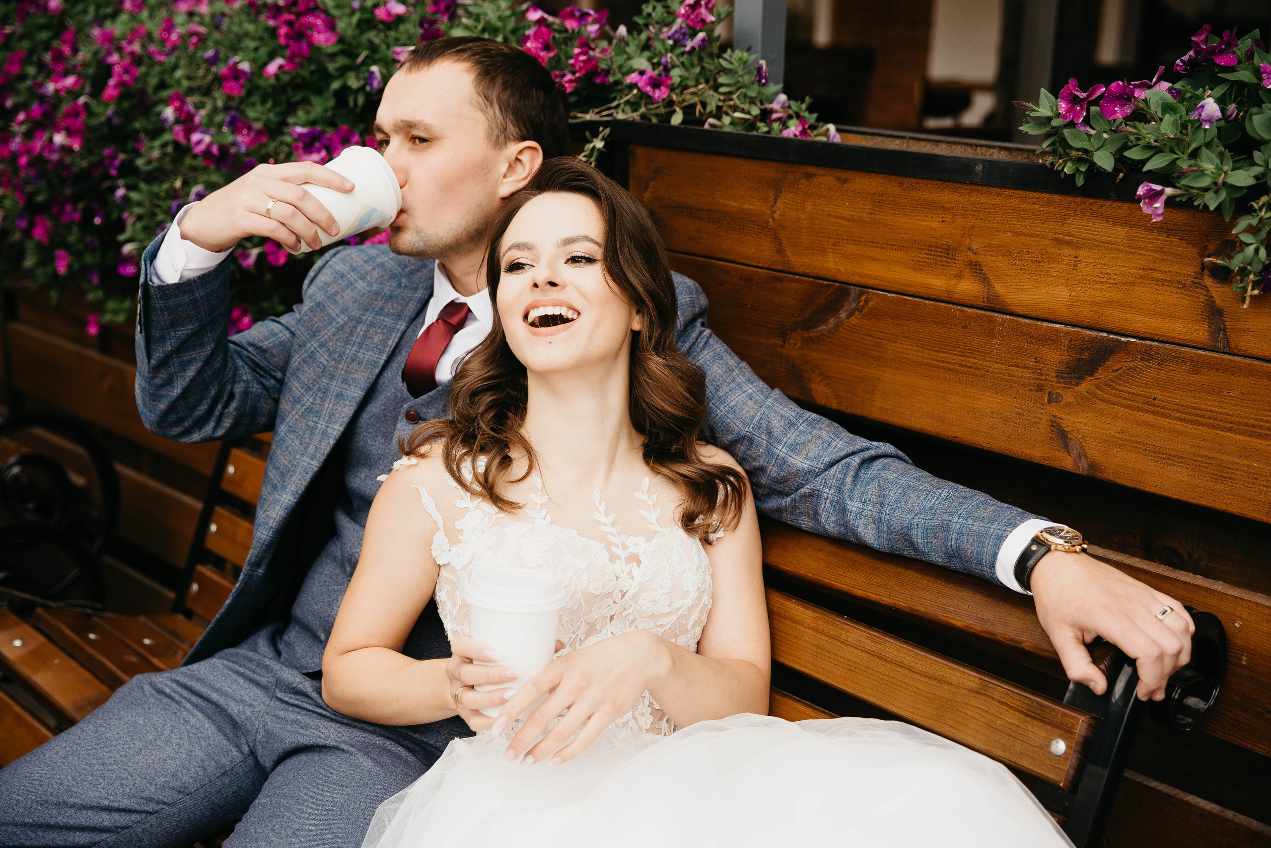 Фотопрогулка на свадьбе в городе. Свадебный фотограф Калуга Москва Диана Румянцева