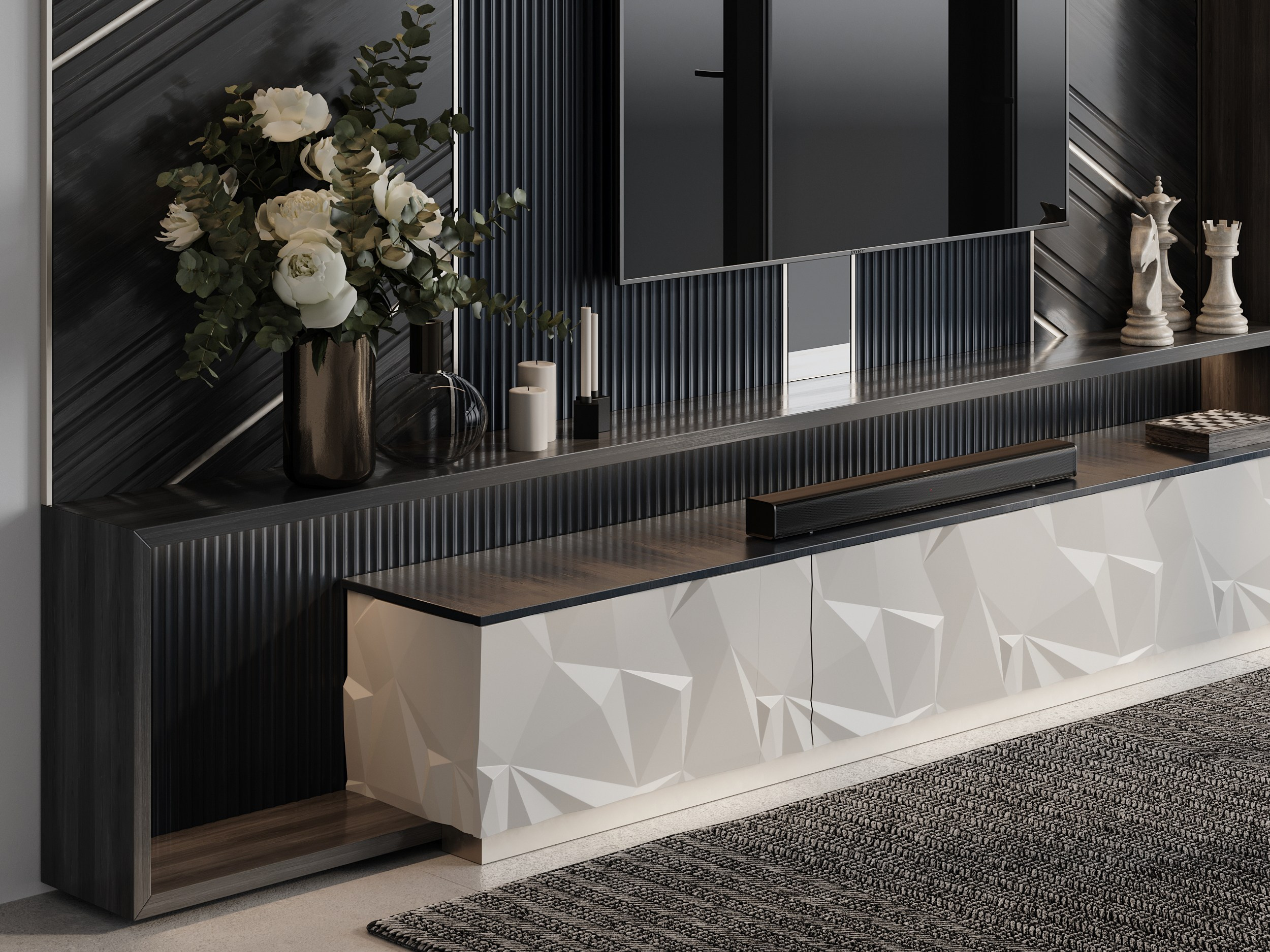 Гостиные / 2023. 3D-сцены интерьеров в 3ds Мах: сборка по ТЗ для визуализаторов