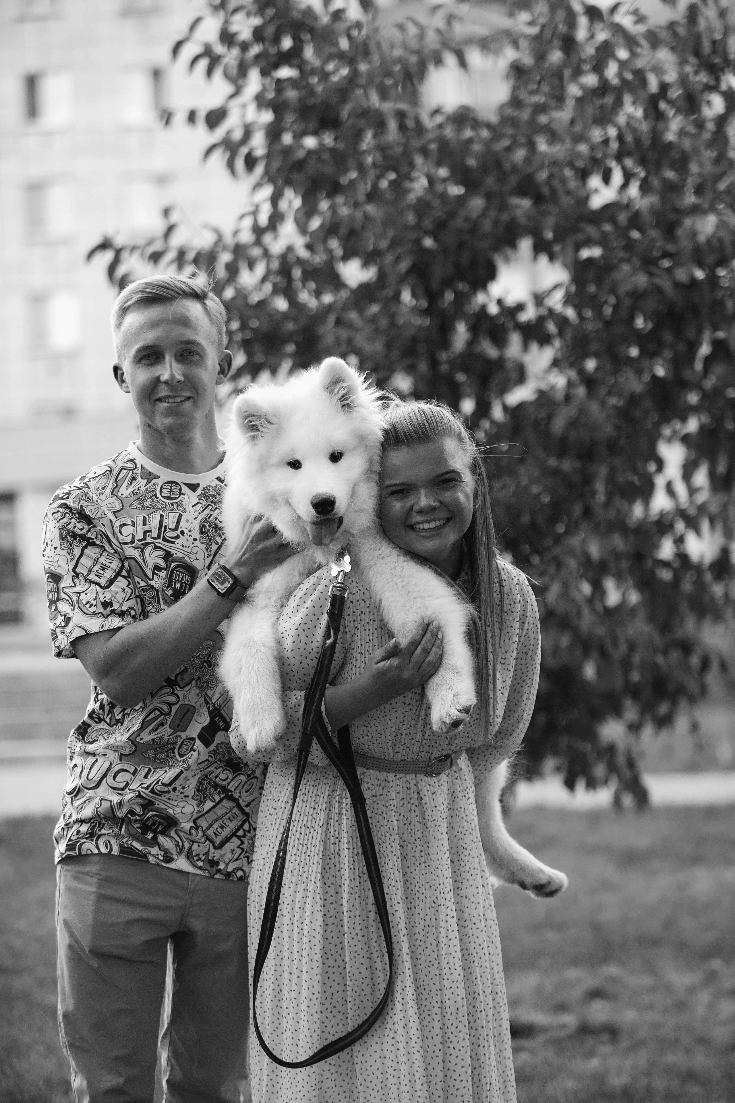 Анастасия, Евгений и самоед Ройс. Https://moshkovaphoto.ru/