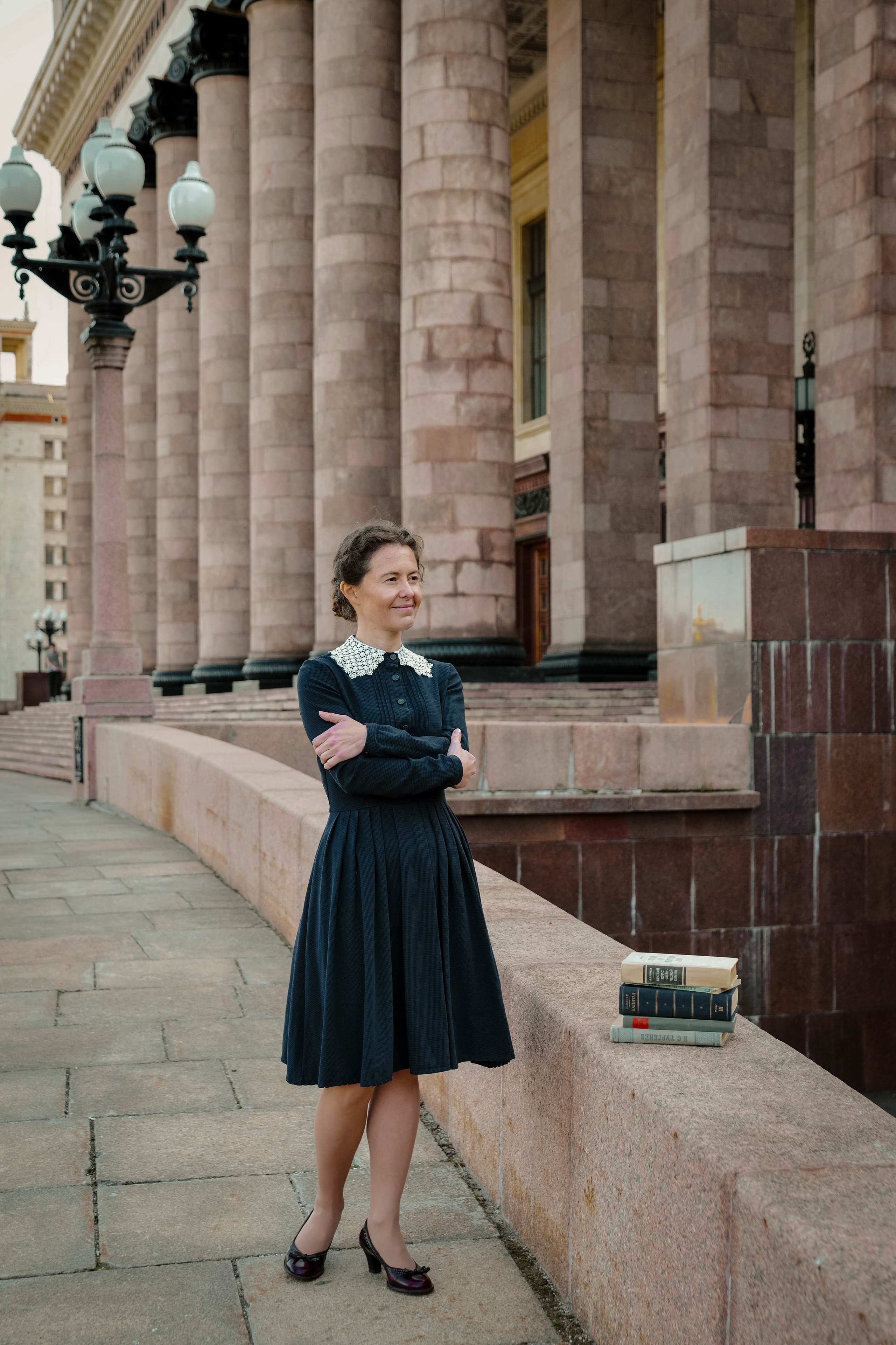 Ретро прогулка на Воробьевых горах. Фотограф Москва: тематическая фотосессия с подбором образа