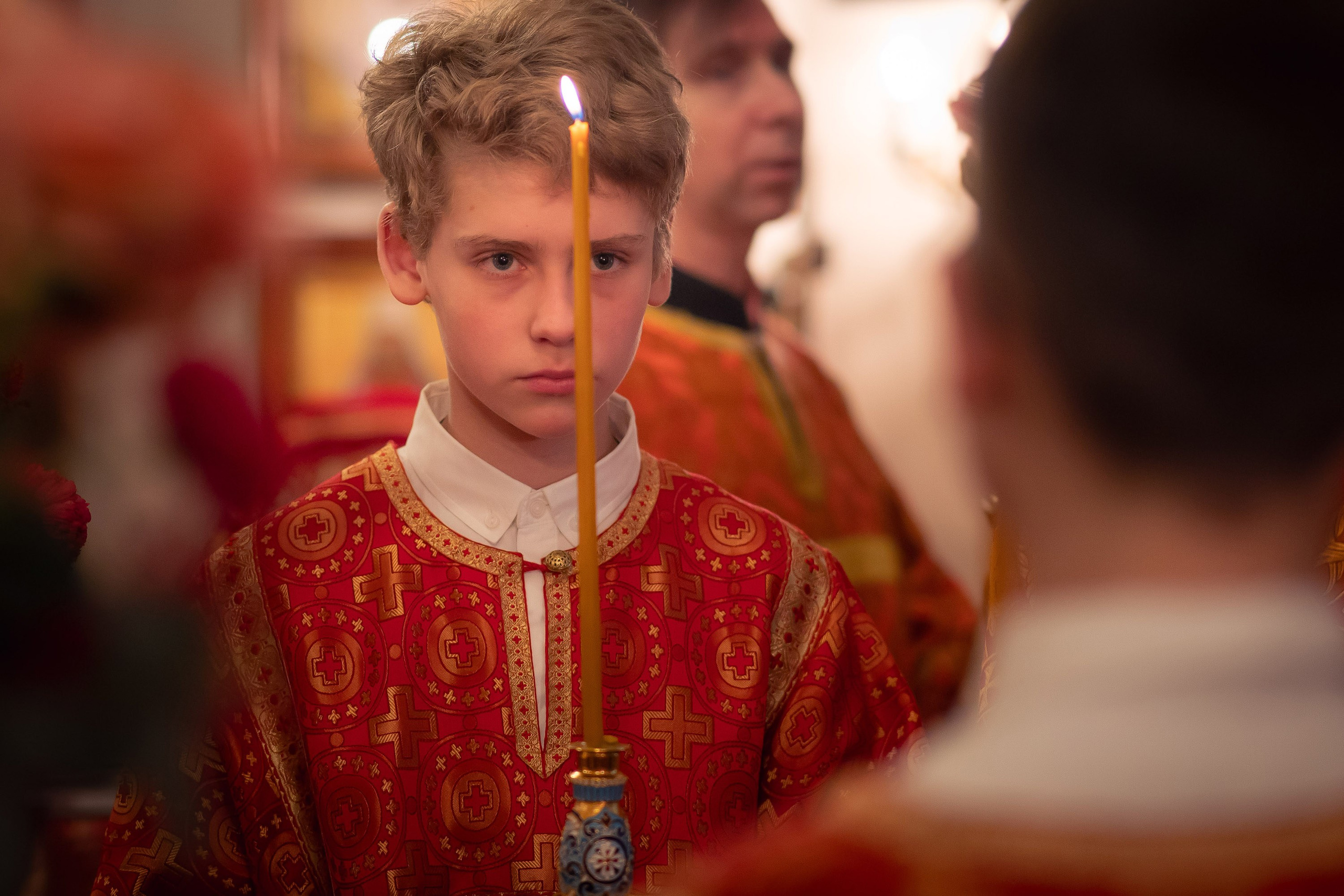 Богородский храм. Пасха. Полунощница, Божественная литургия. Антон и Татьяна Денисенко — В храме