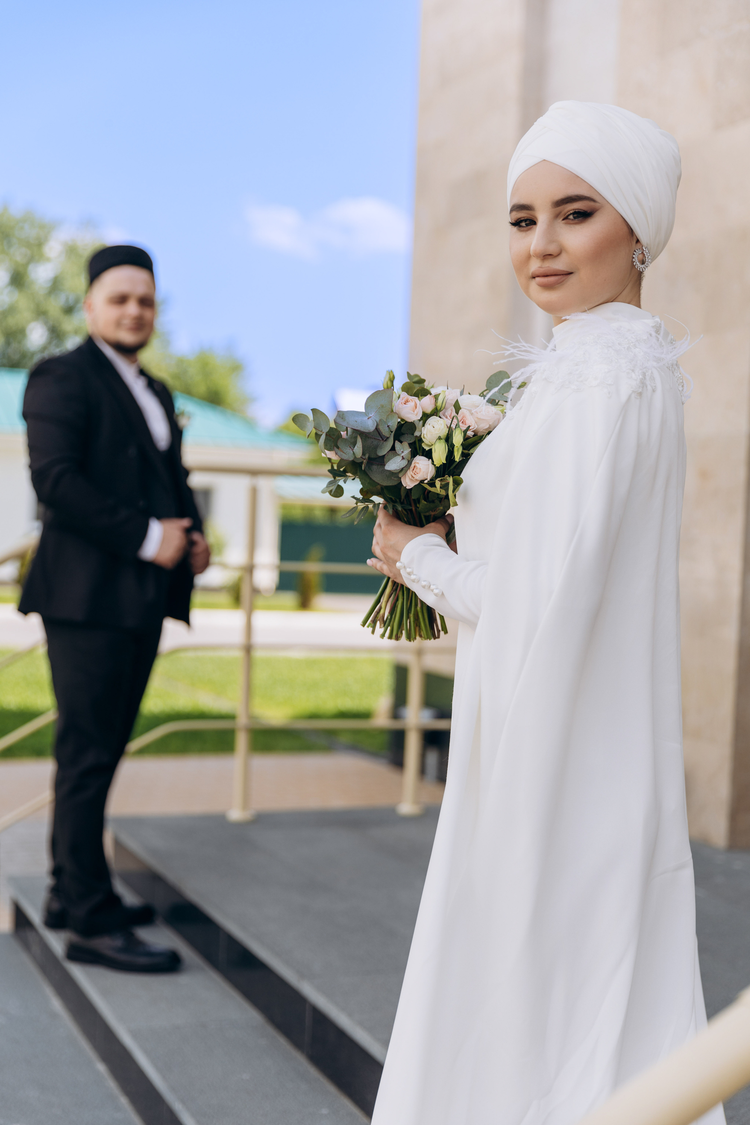 никах в мечети Ахмадзаки,  фотосессия в мечети Ахмадзаки, фотограф на никах Казань Ranas4you, образ невесты на никах, завязывание платка Казань, платье на никах Казань, фотограф на мусульманские свадьбы Ranas4you