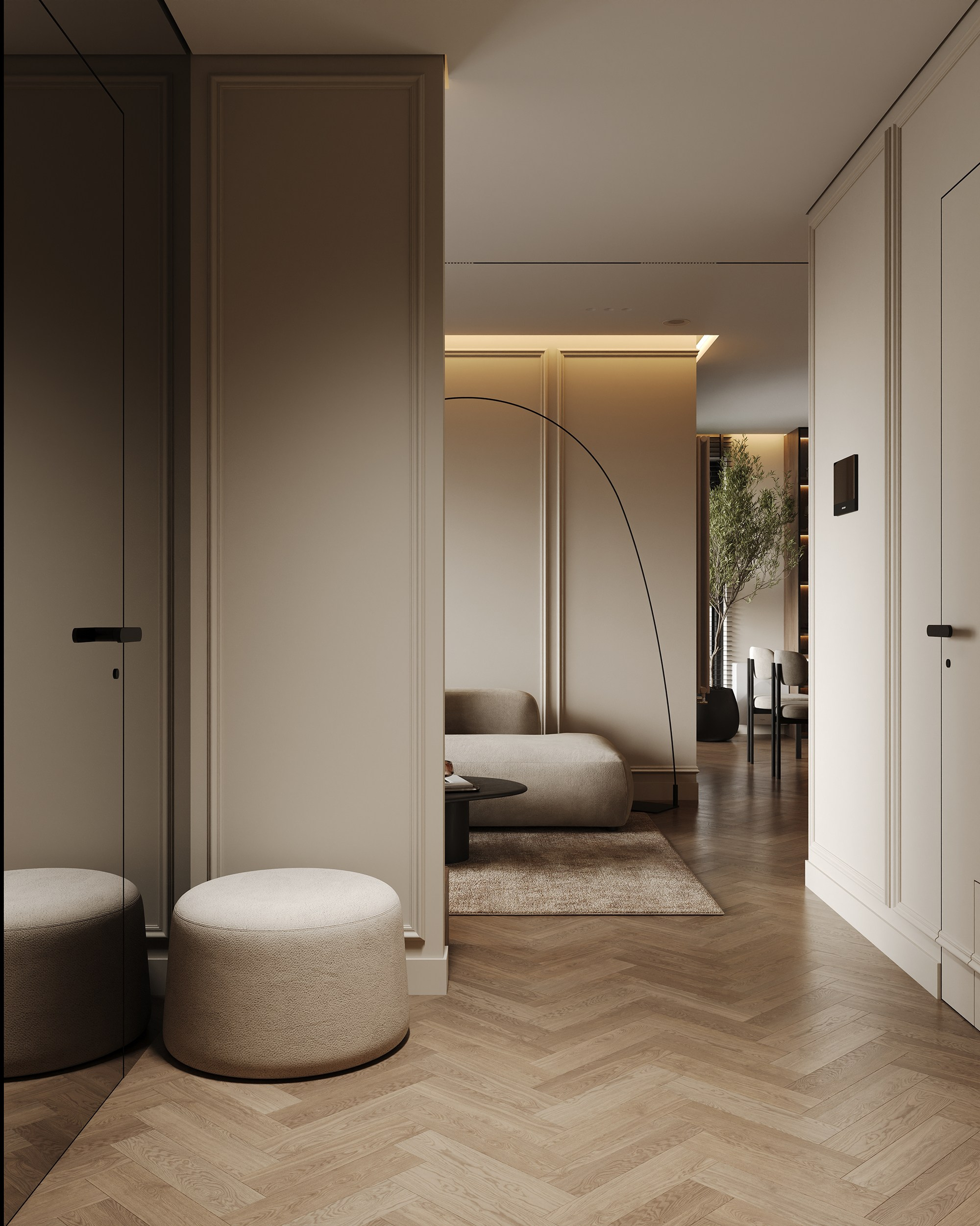 Кухня-гостиная «Одинарка». 3D визуализация интерьера Надежда Соколова