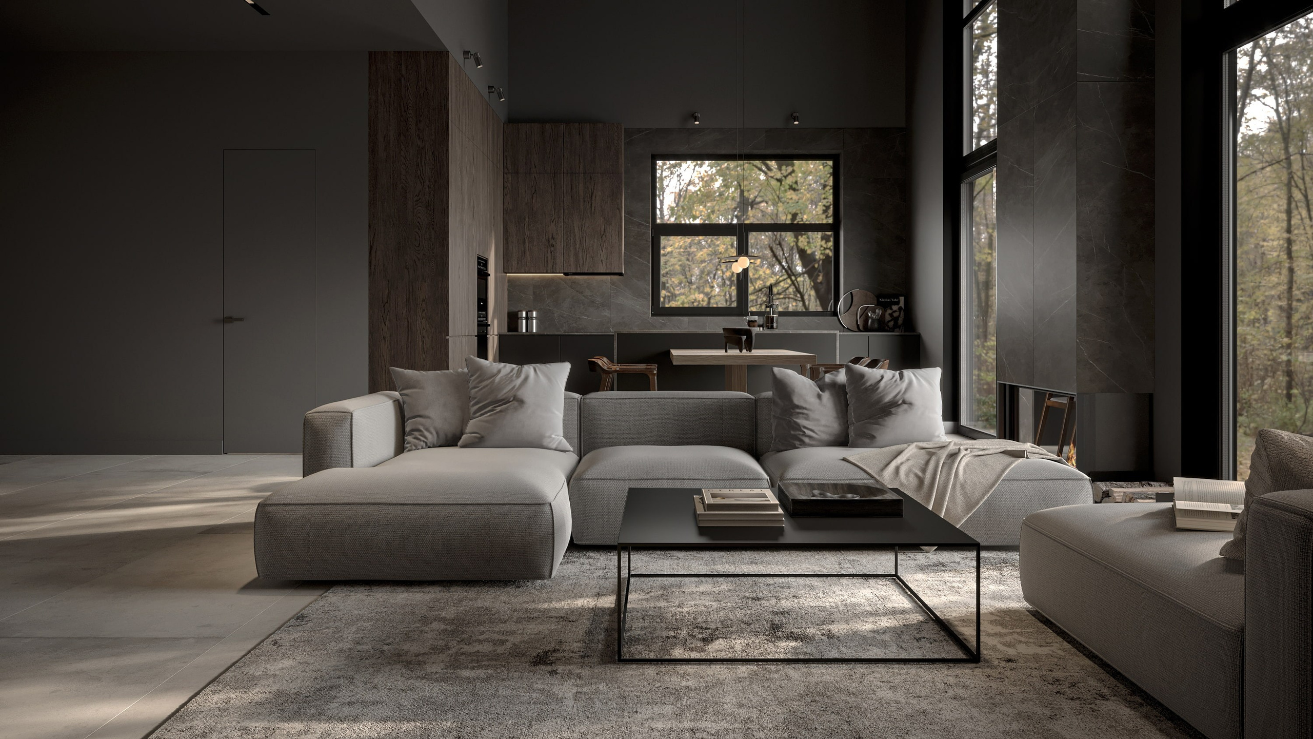 3D визуализация интерьера квартиры в современном стиле, Renderim