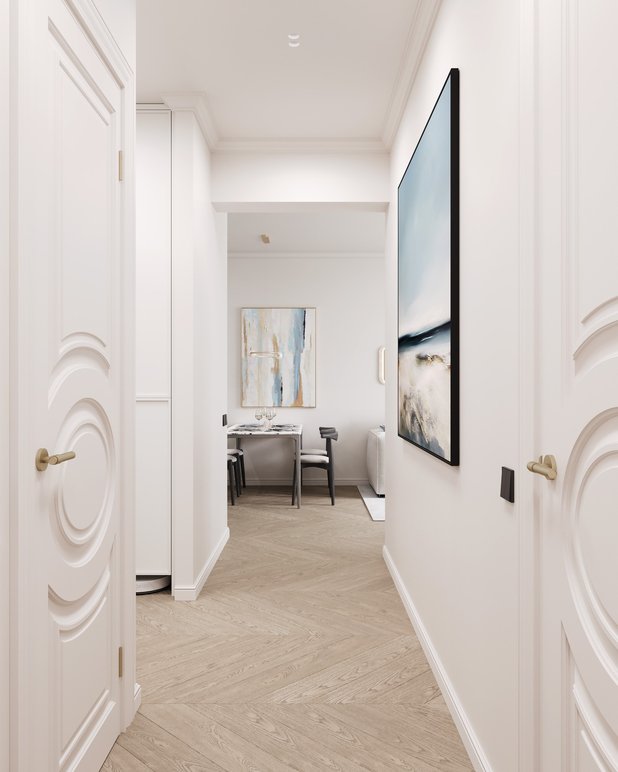 Blue Classic. Дизайн интерьера | 3D визуализация | Миланская Марина