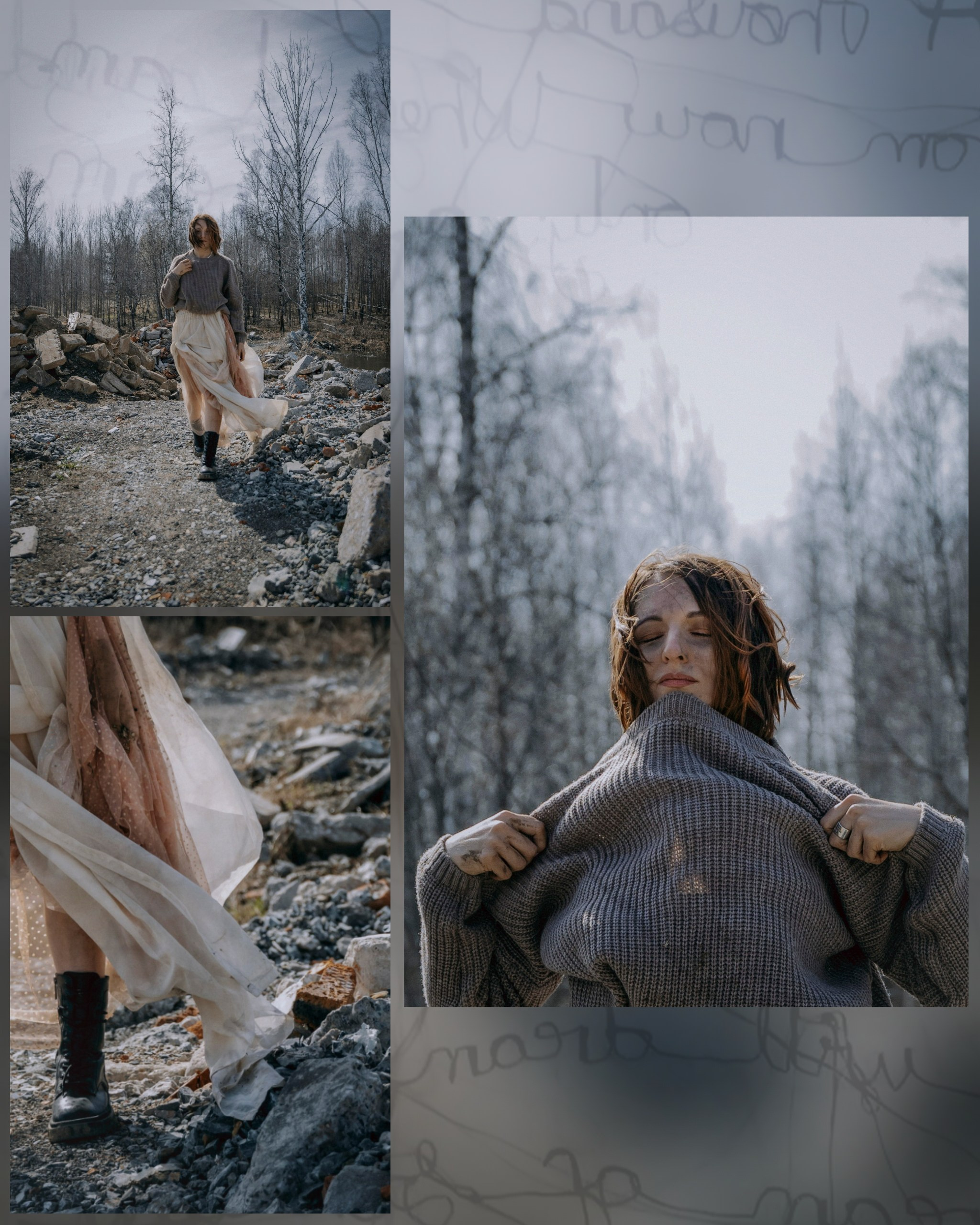 девушка с испачканным лицом в пышной юбке