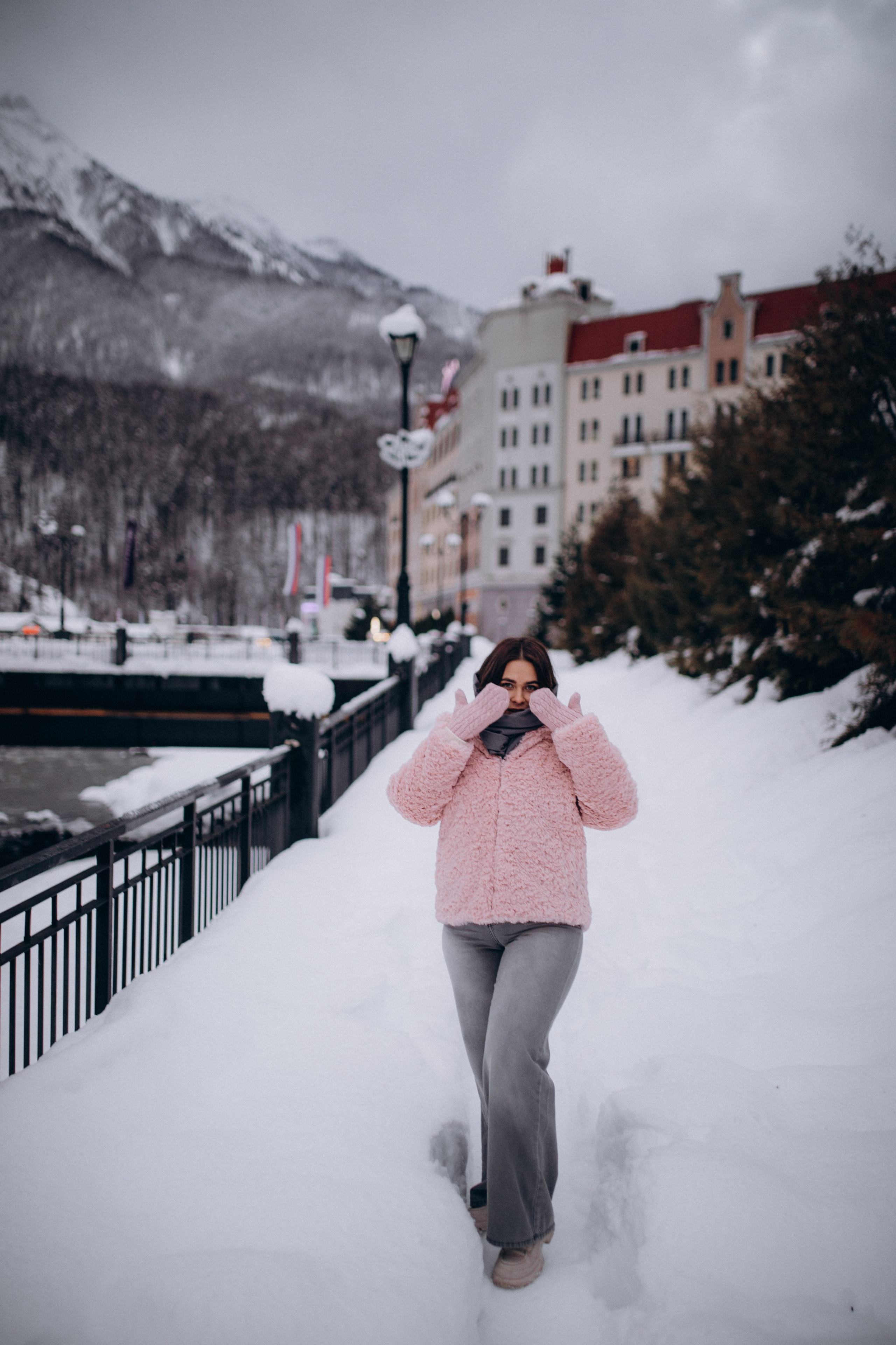 Зимняя прогулка на Розе Хутор с Кристиной. Фотограф Елизавета Балакир