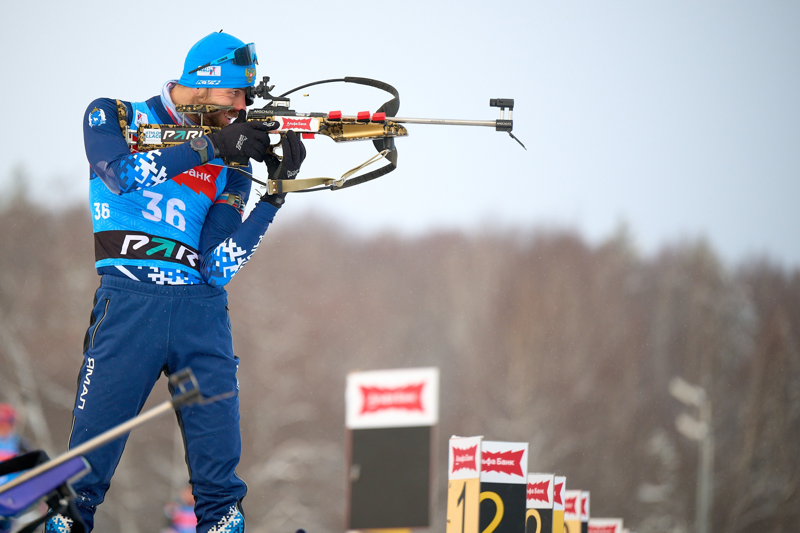 Биатлон. Чемпионат России — 2024/2025, 3-й этап, Ижевск. Спринт. Мужчины. Спортивный репортажный фотограф в Ижевске Сергей Мерзляков