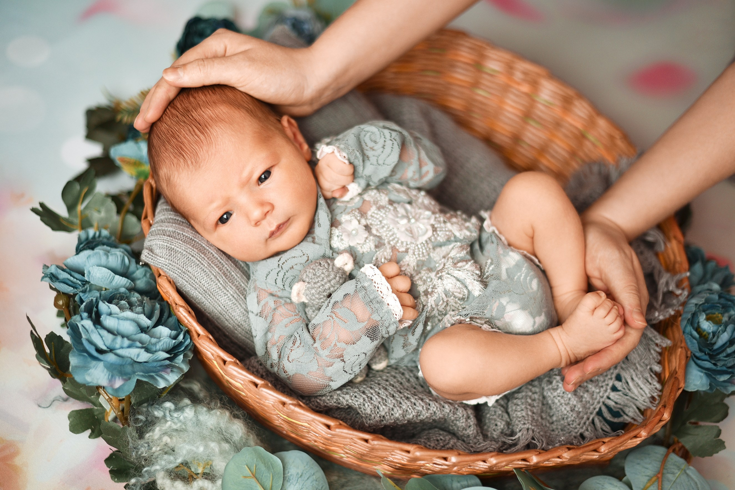 Есения 9 дней. Фотограф беременности и новорожденных малышей Анастасия Никитина