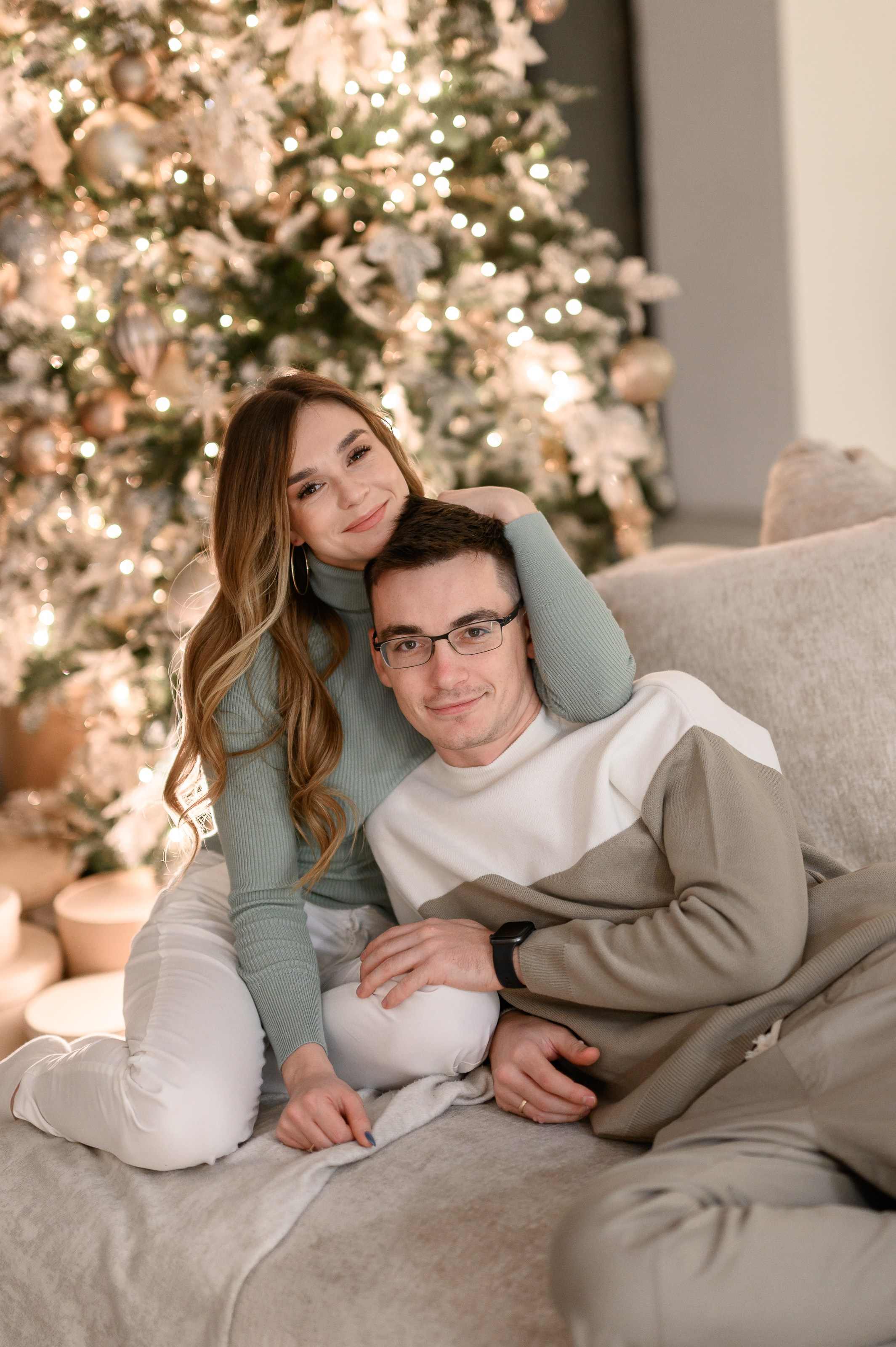 Семейная новогодняя фотосессия в фотостудии Мимика, зал Мия. Semerlina.ru