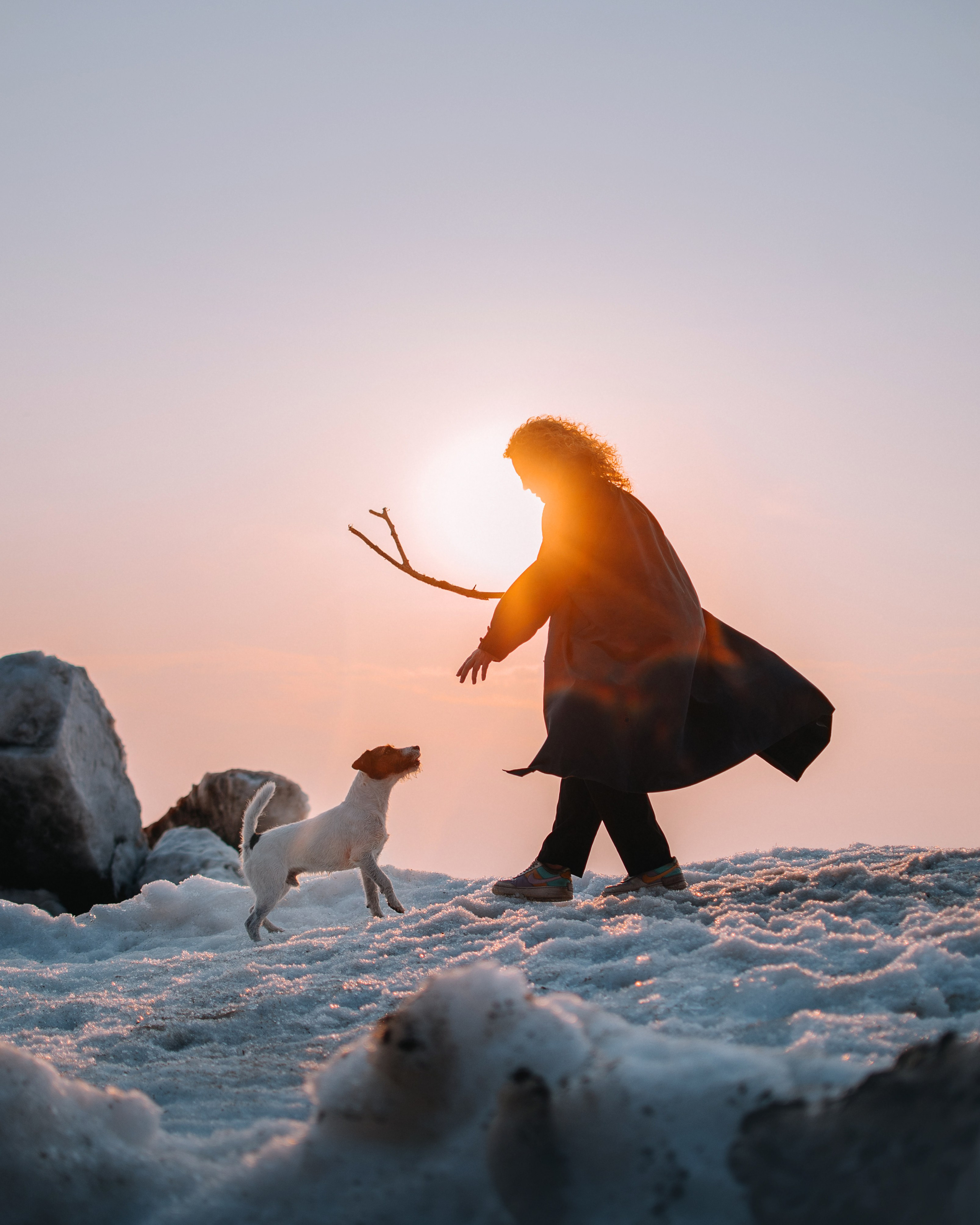 Прогулка: Ира и Гром весной. Портфолио