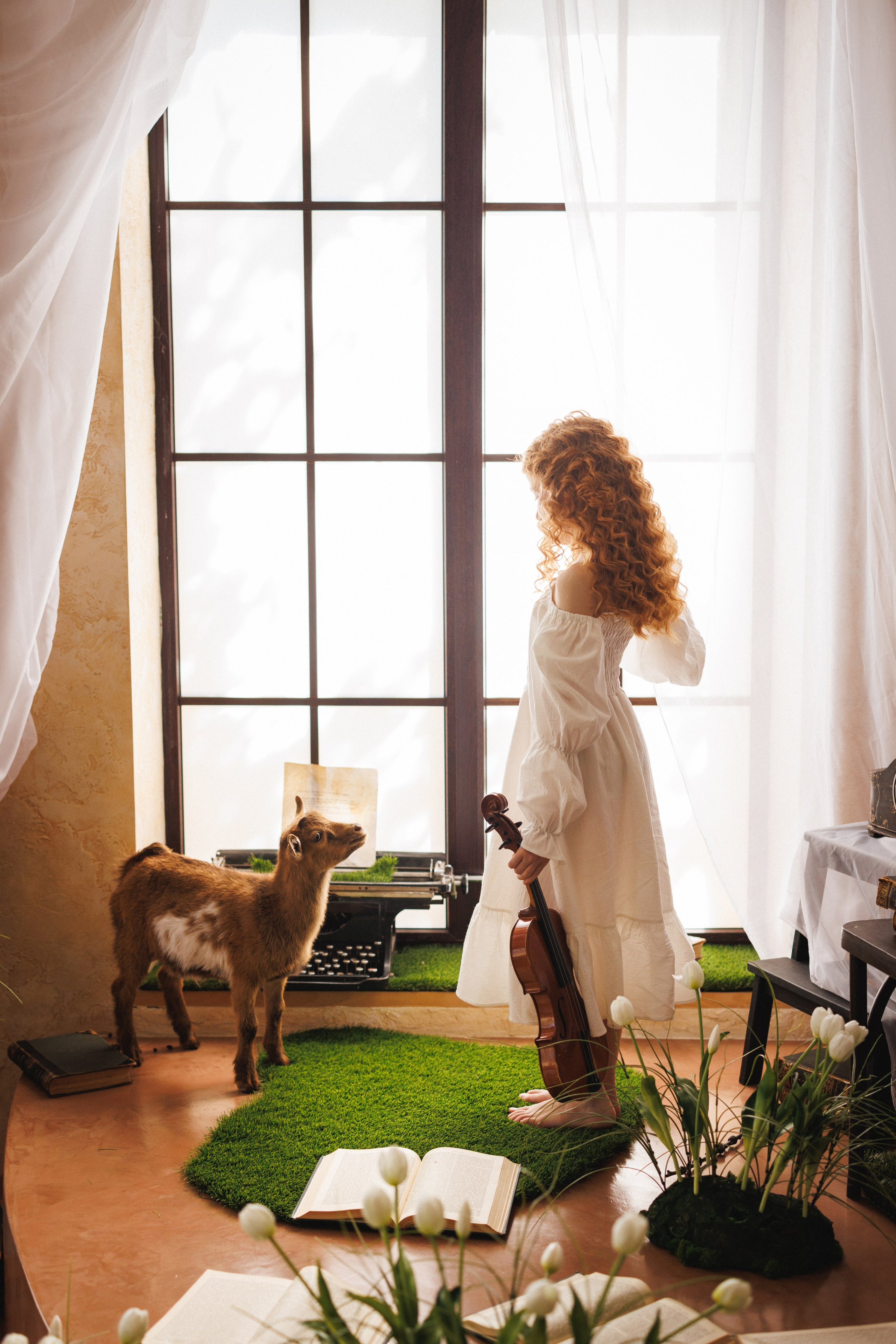 Сказочная фотосессия с белыми Тюльпанами, фотостудия «Эль», город Краснодар. Семейный и детский фотограф в Краснодаре Анна Трашкова