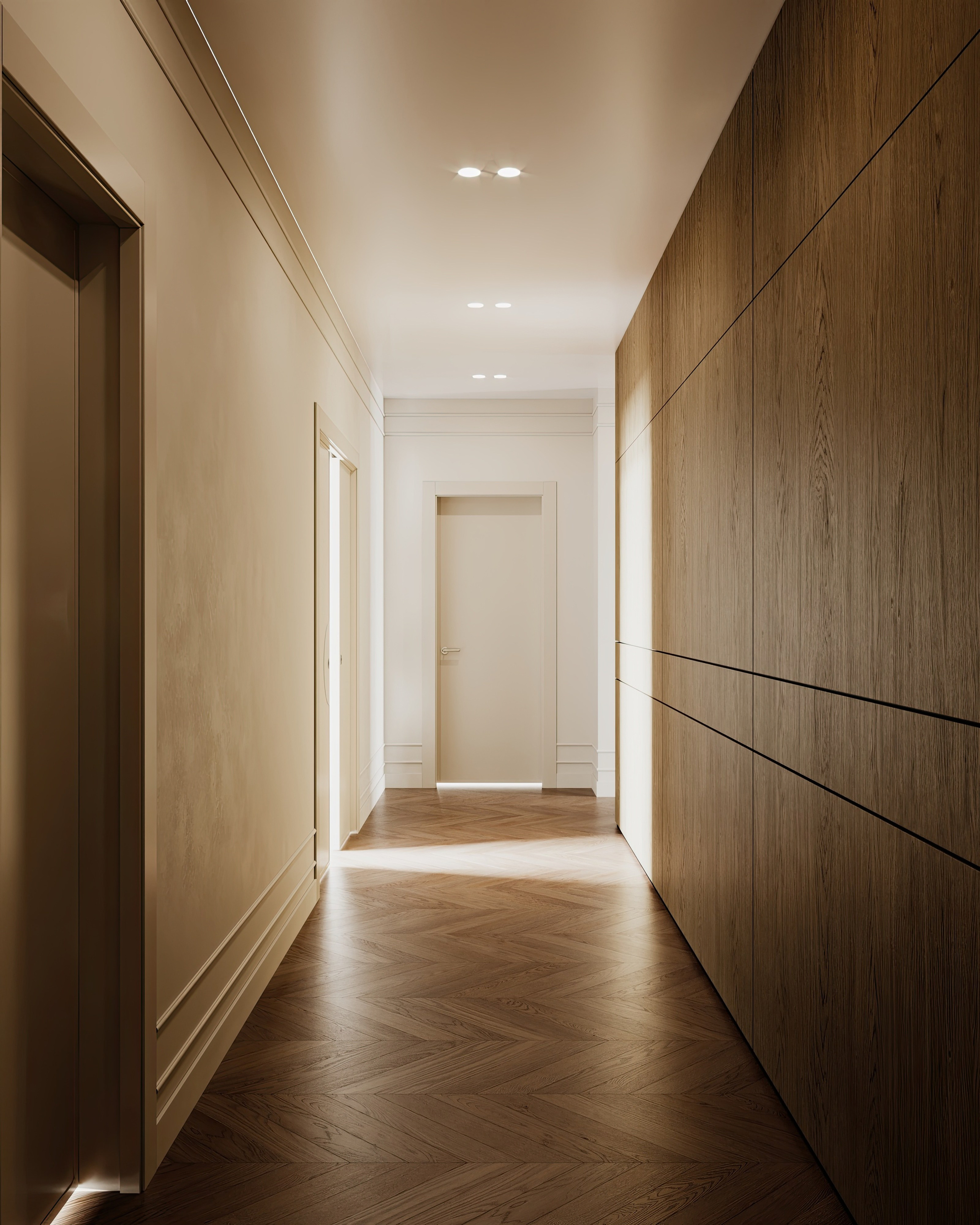 Полянка кухня-гостиная-прихожая-коридор. Визуализатор Векшина Елена