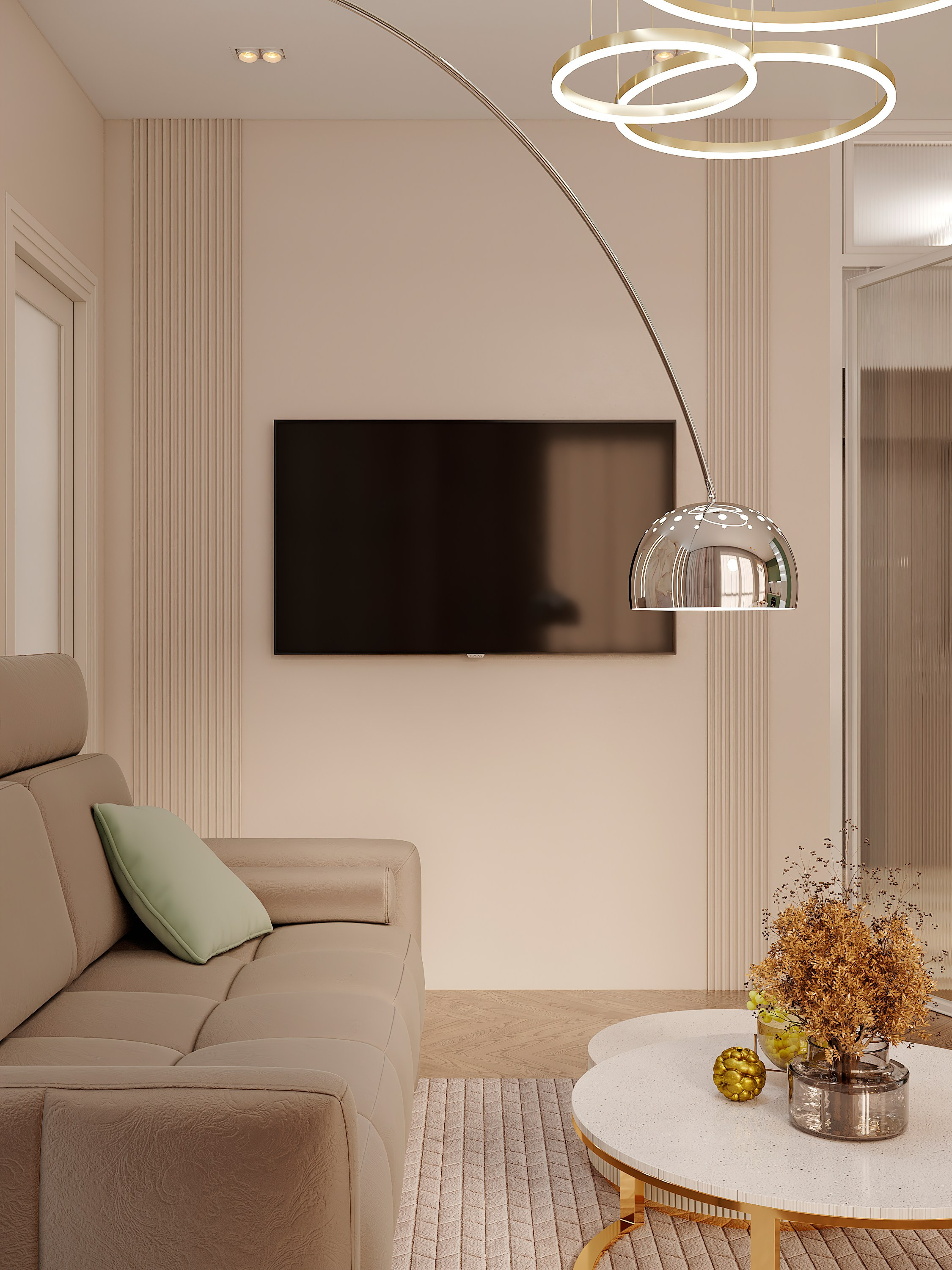 Квартира с фисташковой кухней для молодой девушки г. Москва. Батракова Наталья дизайнер интерьеров Санкт-Петербург Москва Архангель