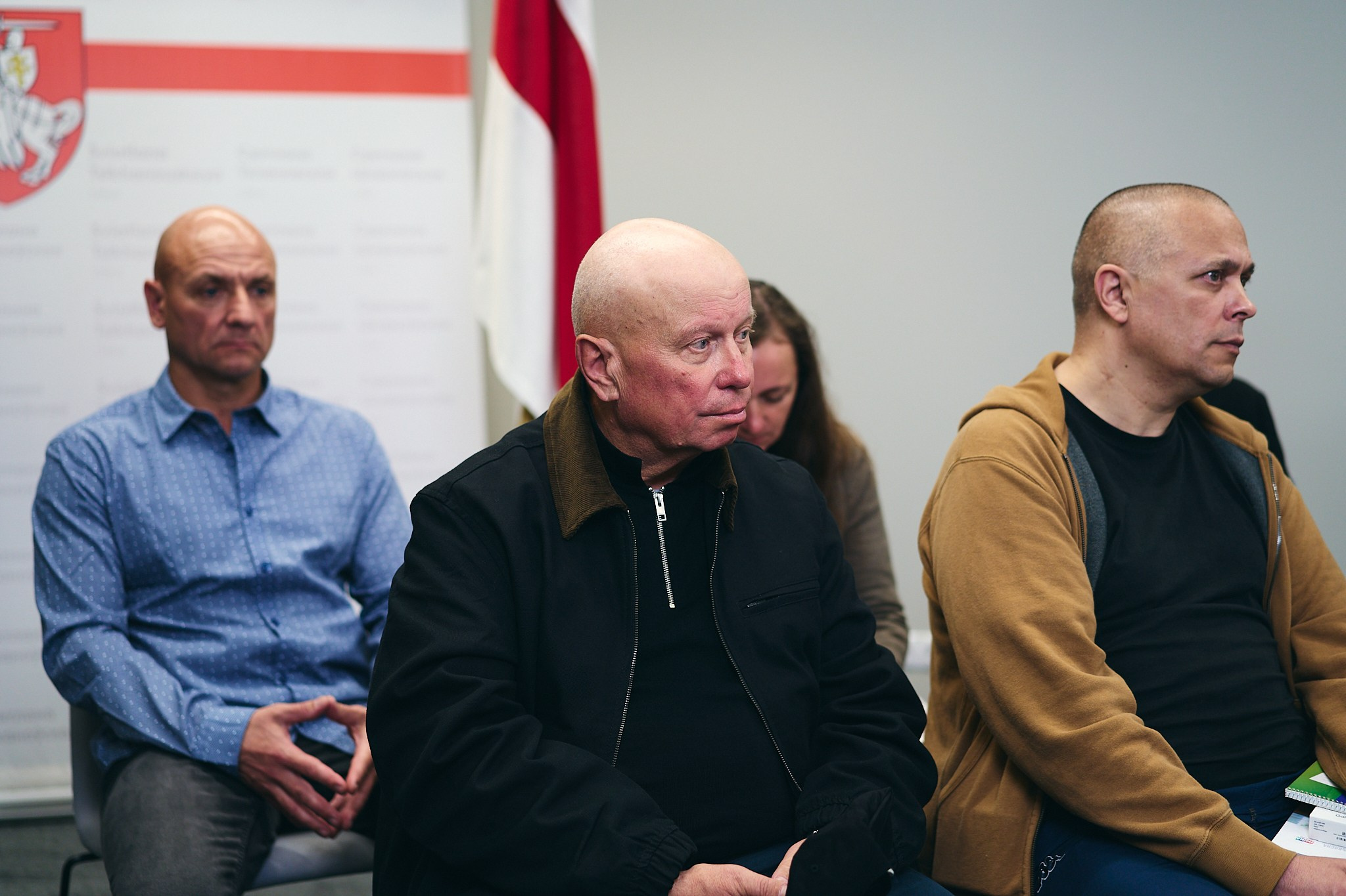Press conference with Sviatlana Tsikhanouskaya and released political prisoners. Photographer in Vilnius