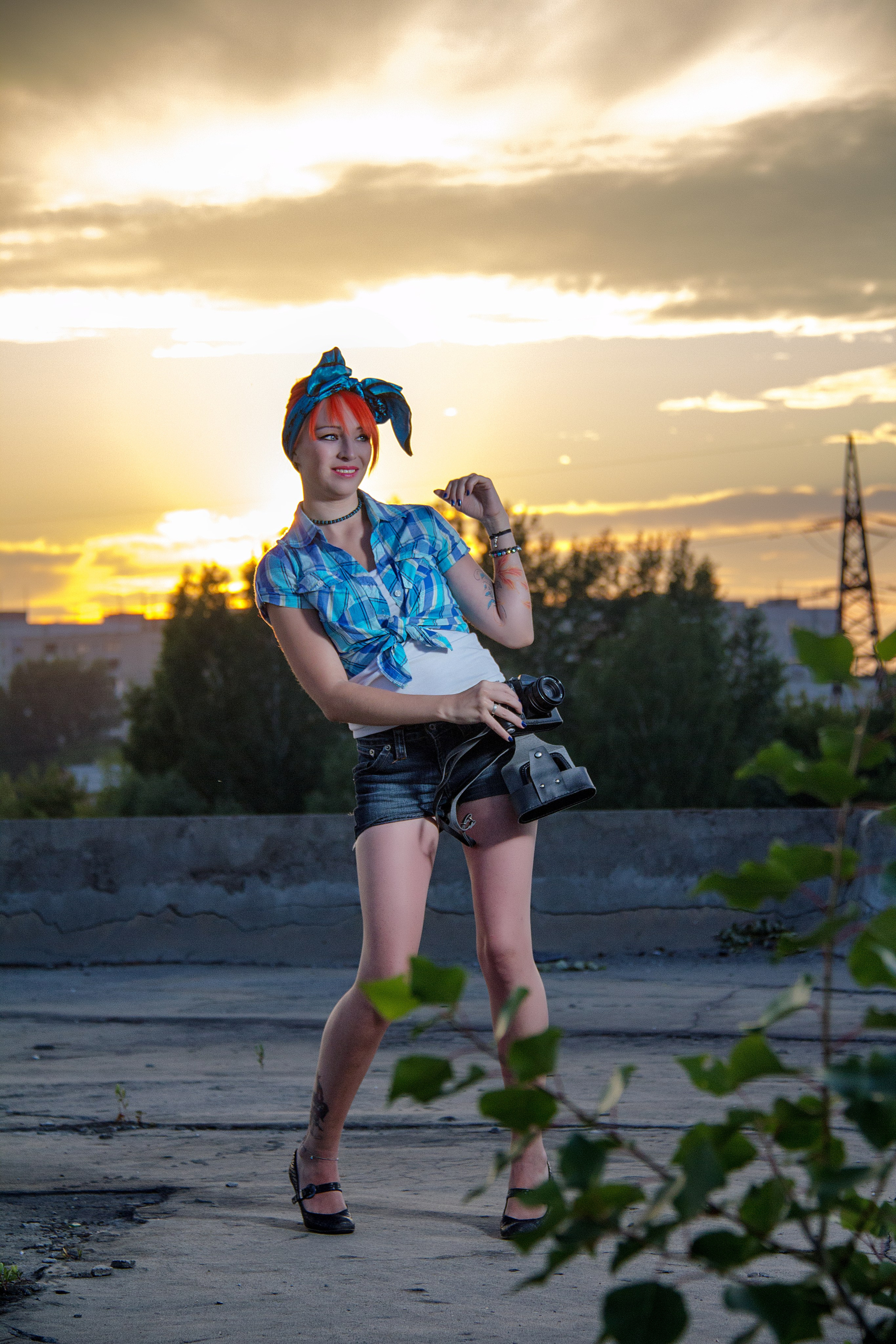 Фотосессия в стиле PinUp на закате