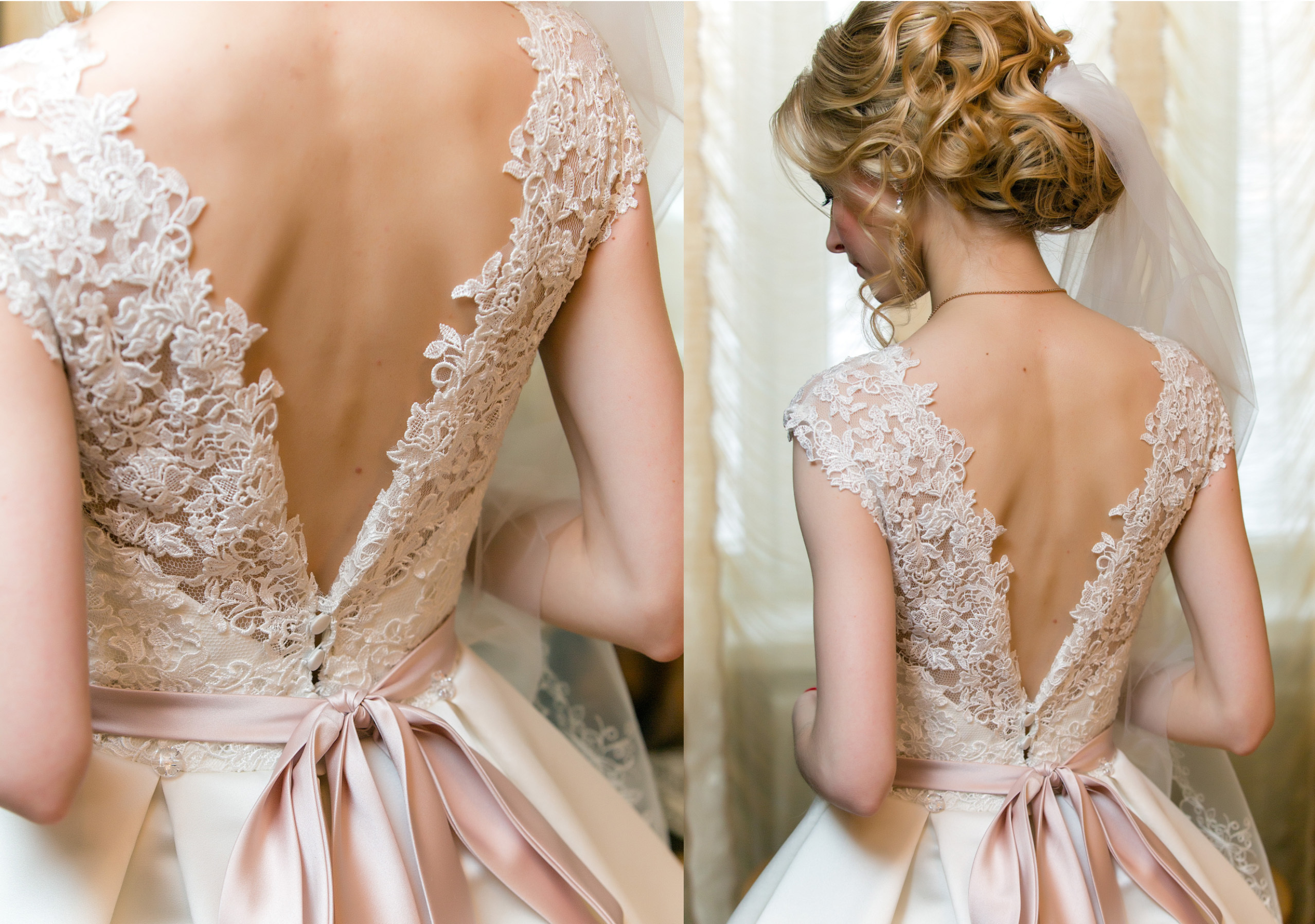 спина невесты.