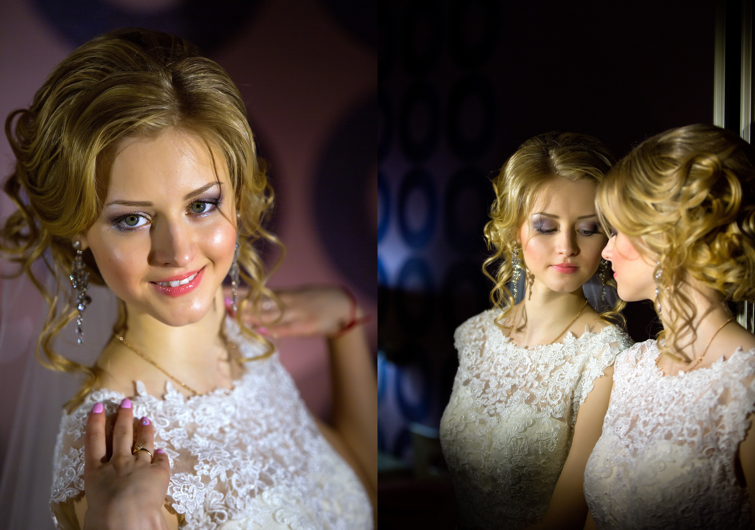 портрет невесты крупным планом.