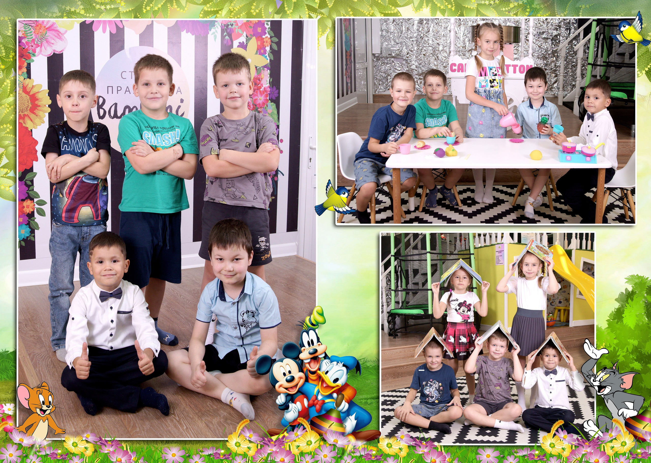 Выпускной альбом для детского сада - мультики разворот 3