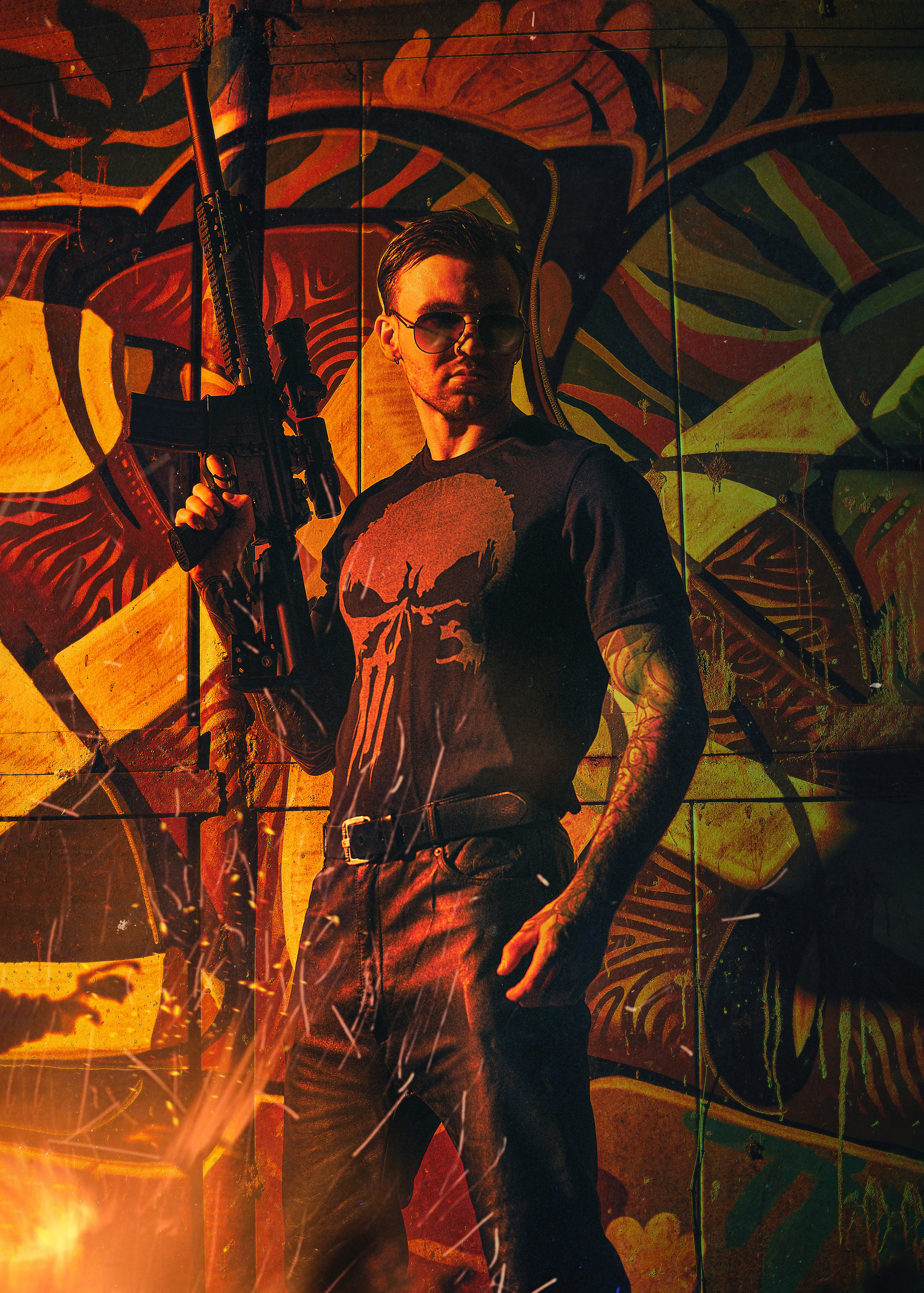 Punisher - Каратель, один из персонажей комиксов MARVEL. Punisher - ветеран войны, он прошел боевую подготовку в самых элитных спецподразделениях. Каратель владеет всеми видами огнестрельного оружия. Погрузись в фотопроекты по вселенной MARVEL и DC вместе с фотографом Аксёнов Алексей Краснодар.