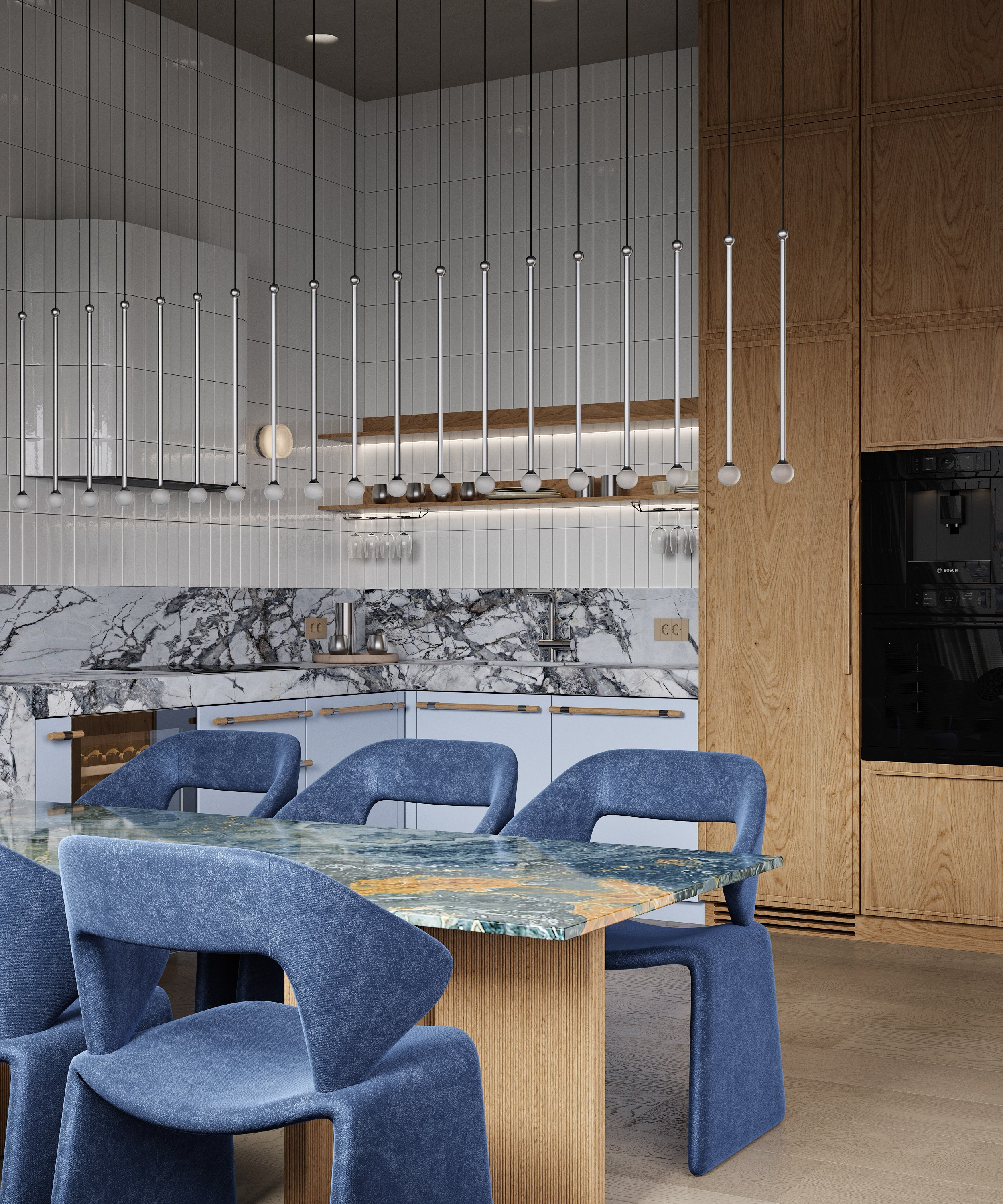 Kitchen and living | Design by Yuliya Shpeter. Interior visualisation | avocado.render