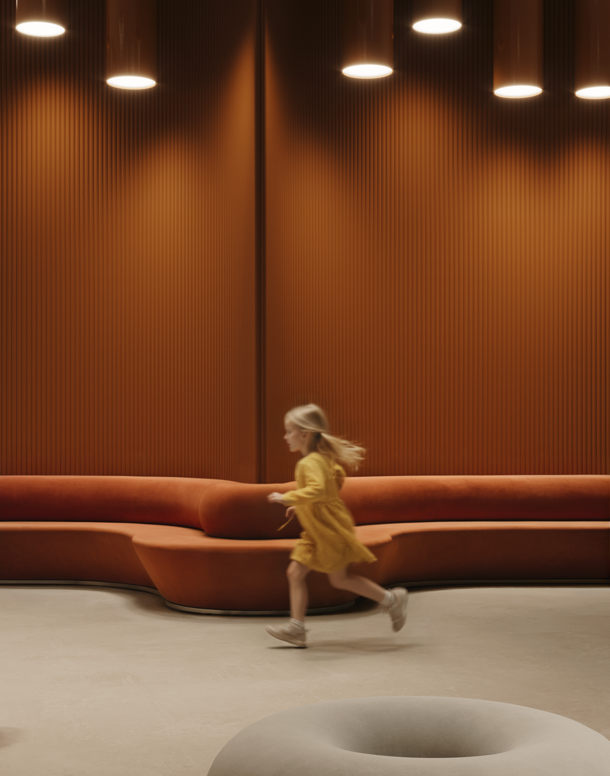 Visualizations of the school's atrium space. Cg artist Shchapov Dmitry