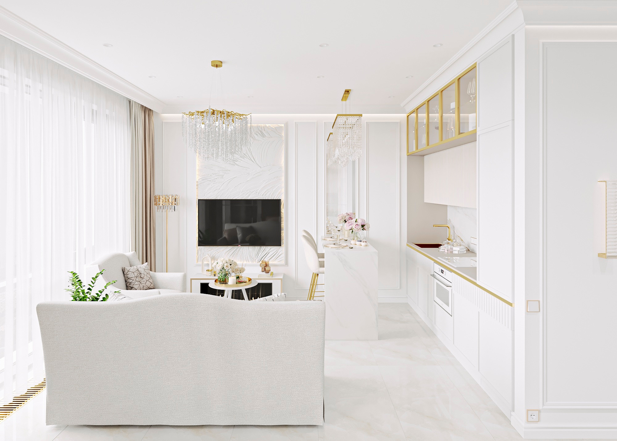 ЖК ФИЛИСИТИ (МОСКВА) 42 КВ.М. Irina Balykina — Interior 3D Visualisation