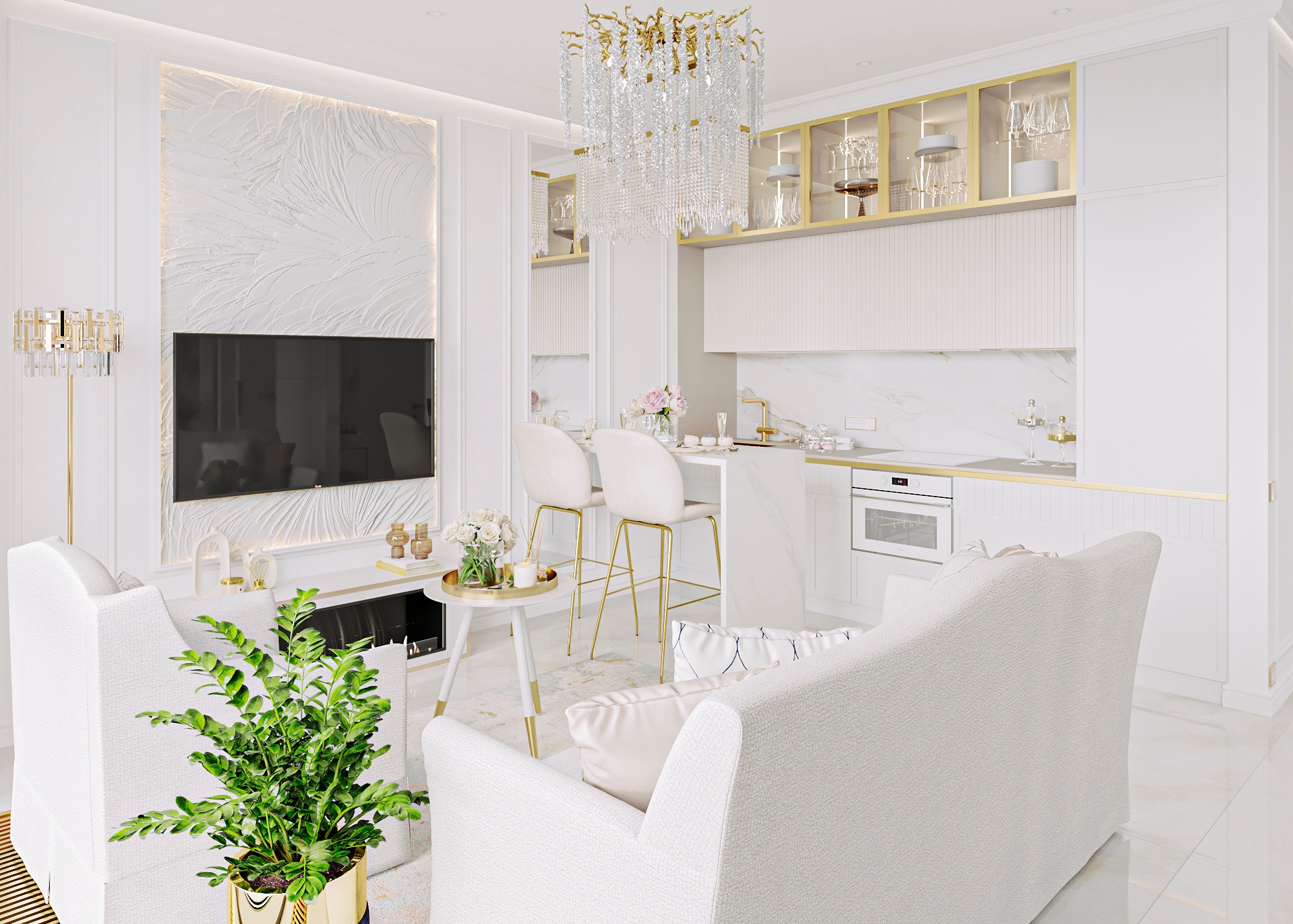 ЖК ФИЛИСИТИ (МОСКВА) 42 КВ.М. Irina Balykina — Interior 3D Visualisation