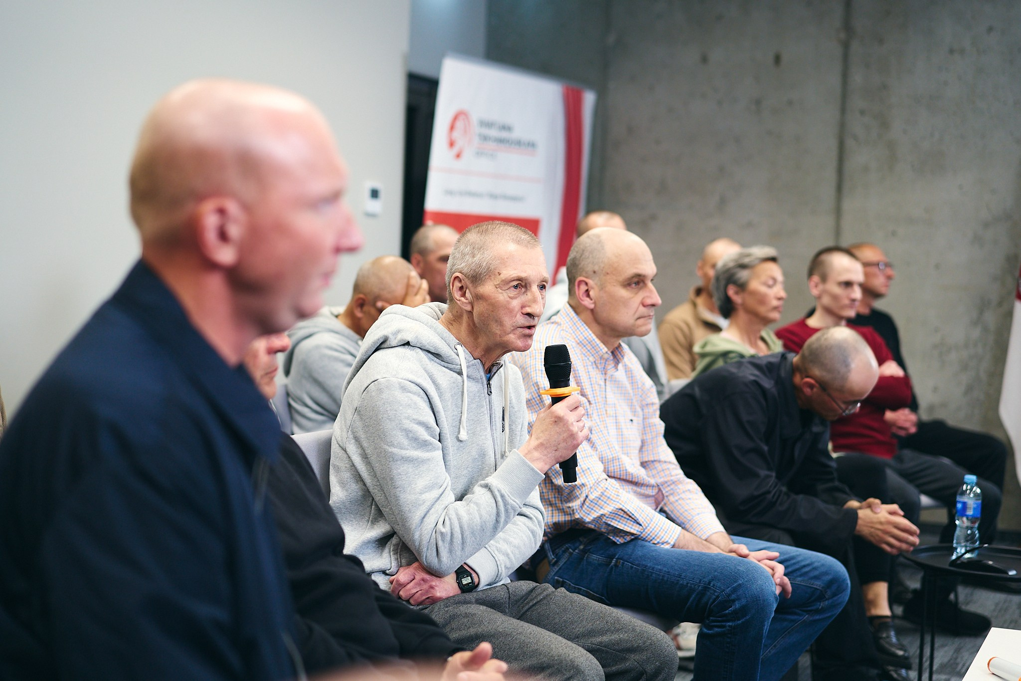 Press conference with Sviatlana Tsikhanouskaya and released political prisoners. Photographer in Vilnius