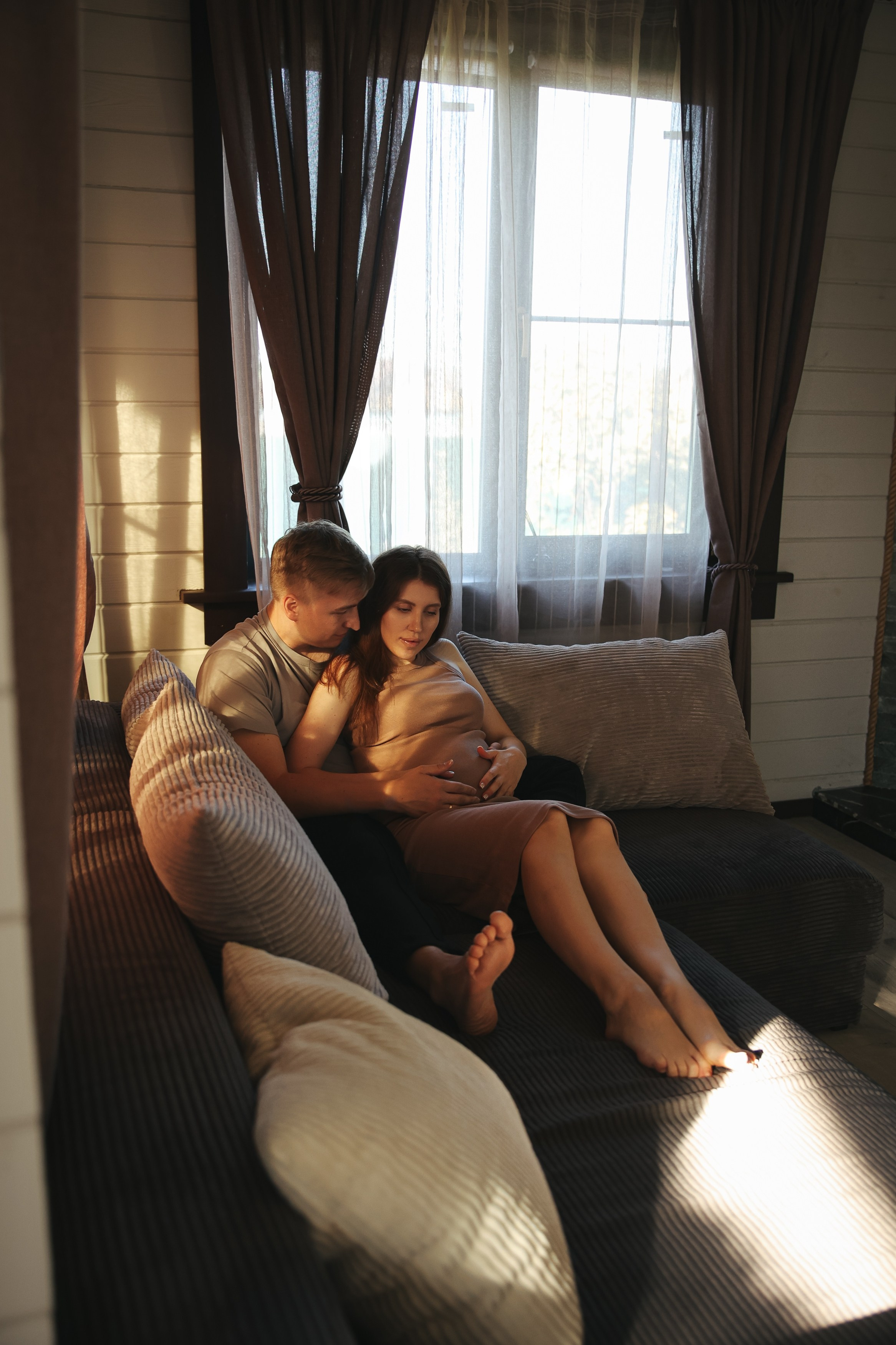 Семейная фотосессия дома Домашняя фотосессия Фотосессия беременности. Фотограф Владимир Москва