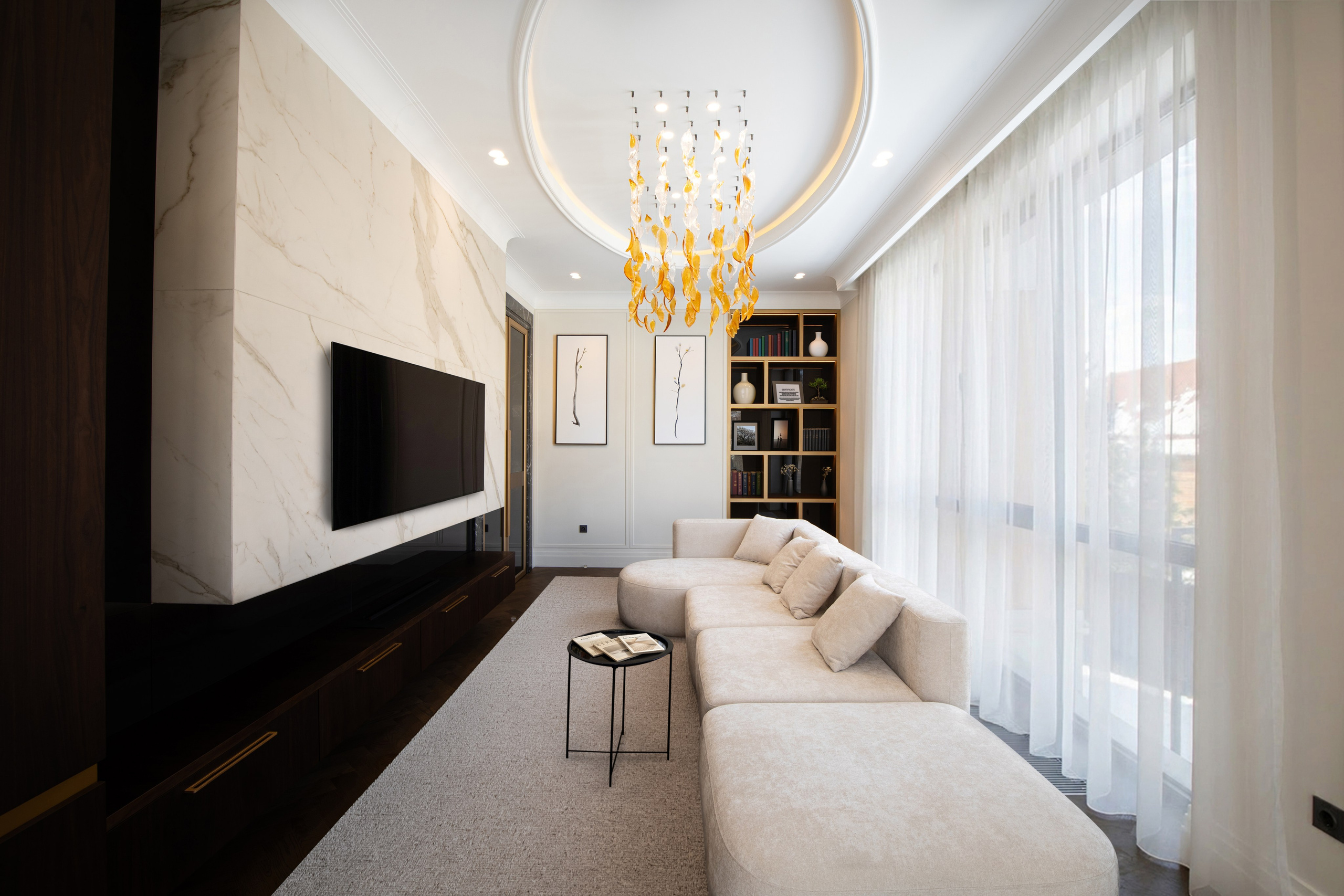 Интерьерная съёмка гостиной комнаты