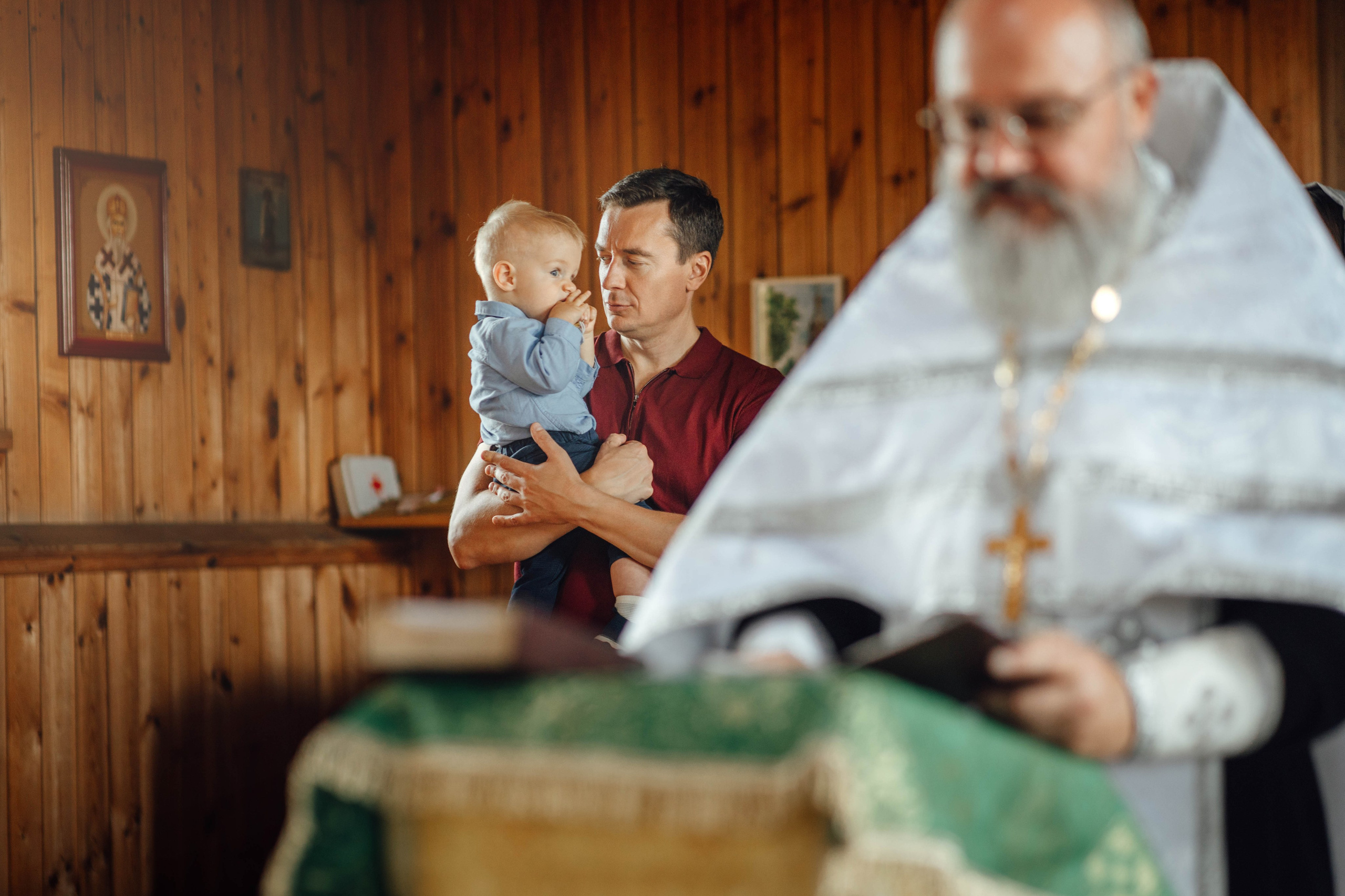 Крещение Тимофея, д. Киевец, храм Святой Троицы, август 2025