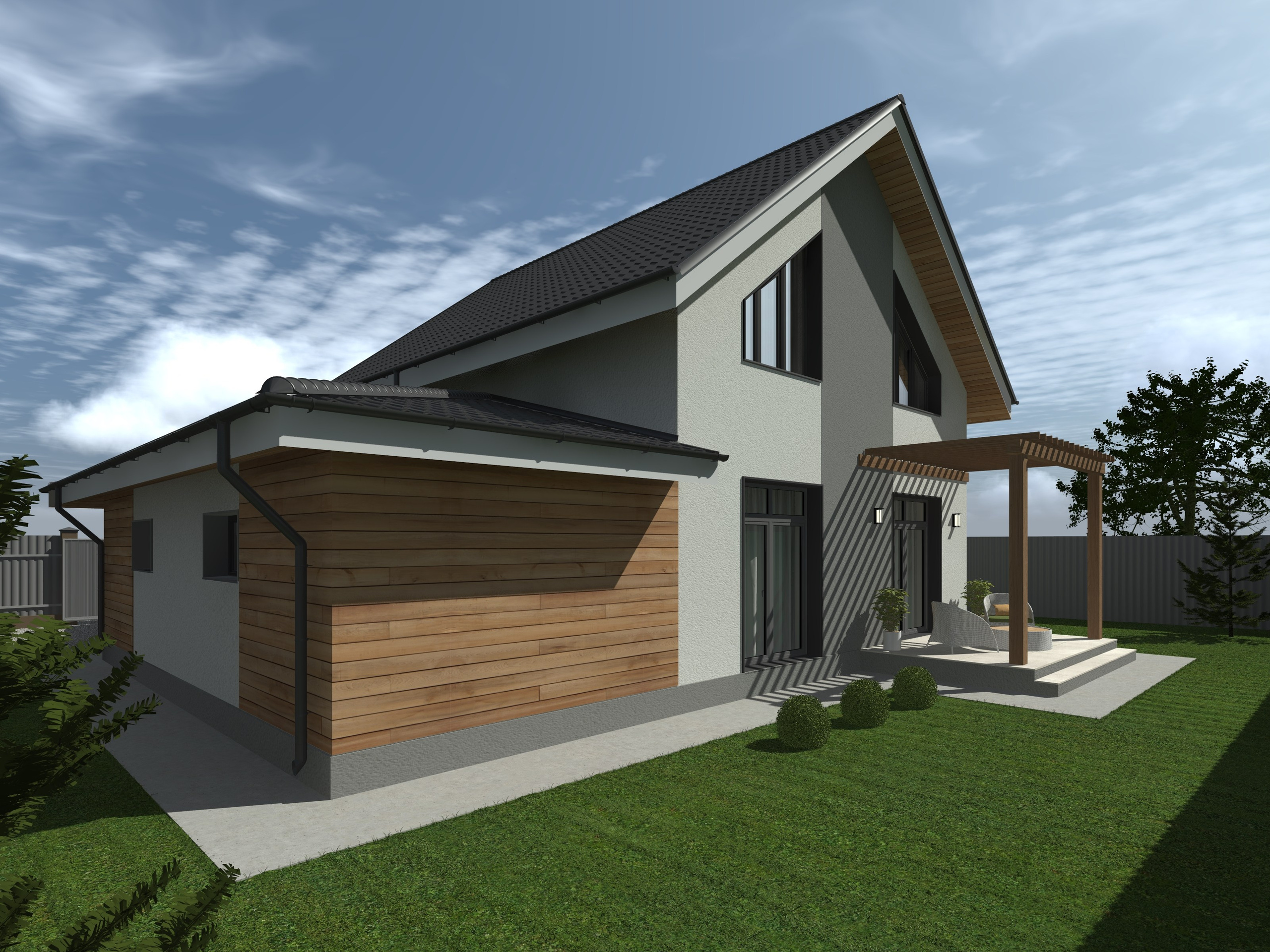 Коттеджный поселок с ИЖД 160 м². ПРОЕКТИРОВАНИЕ ИНТЕРЬЕРОВ И АРХИТЕКТУРНЫХ РЕШЕНИЙ В СТУДИИ SHELOFAST DESIGN