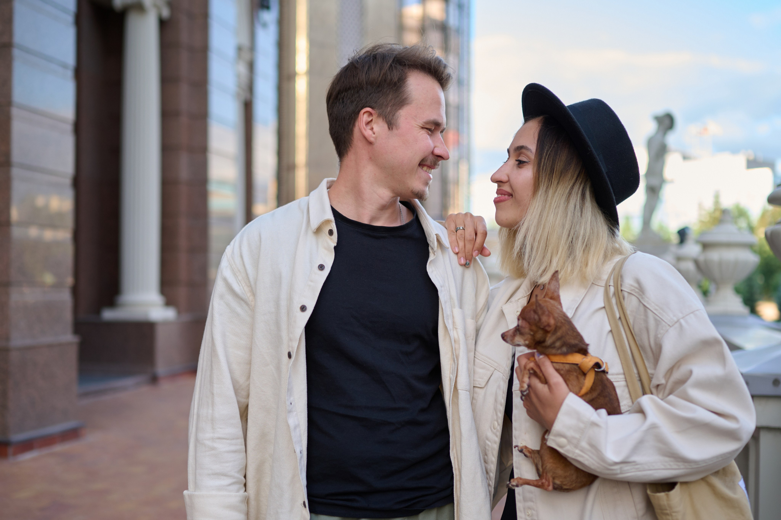 Ренита и Егор с Фокси и Пени. Фотограф анималист в Казани Алина Сулейманова. Фотограф животных