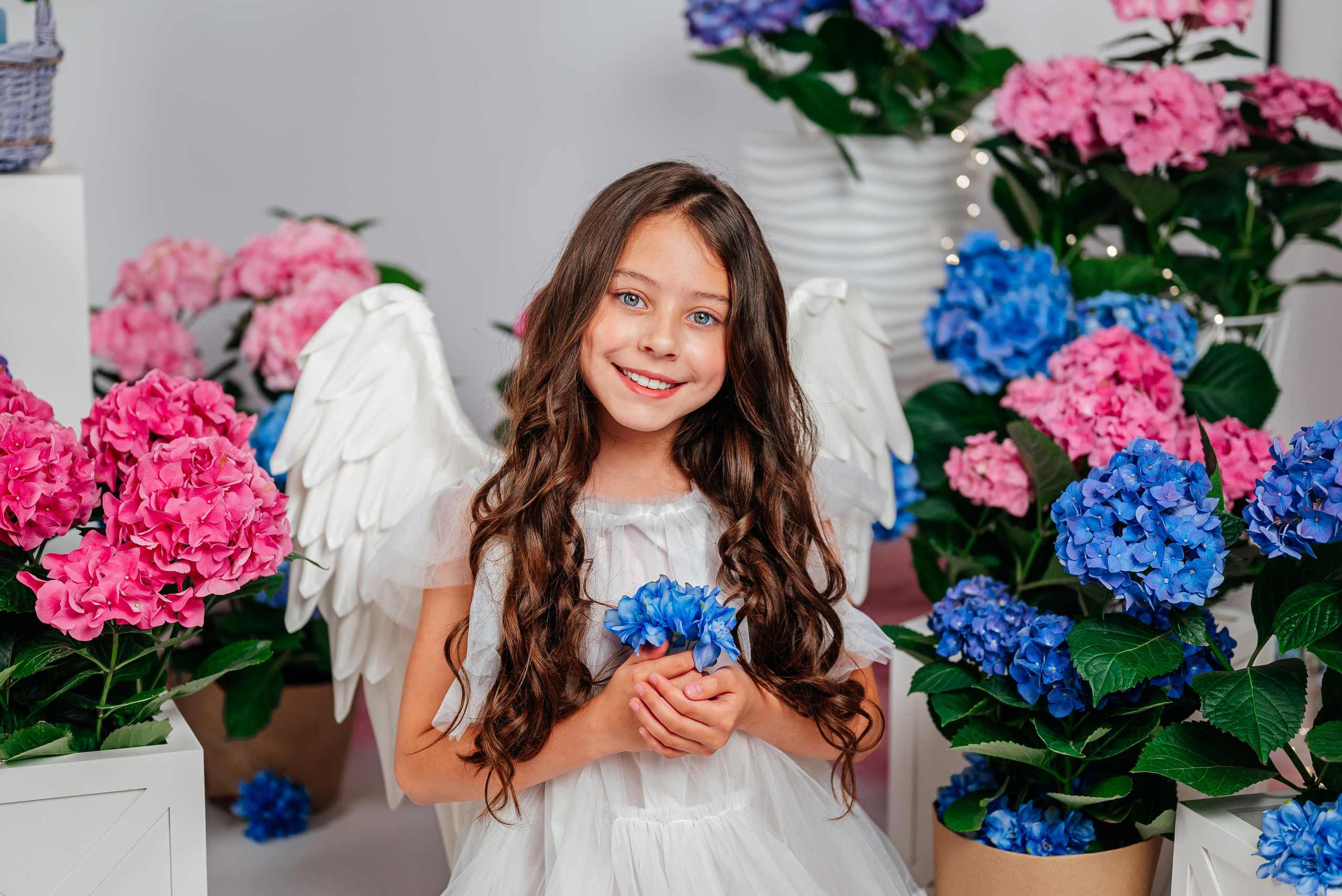 Вероника и гортензии. Семейный фотограф в Краснодаре