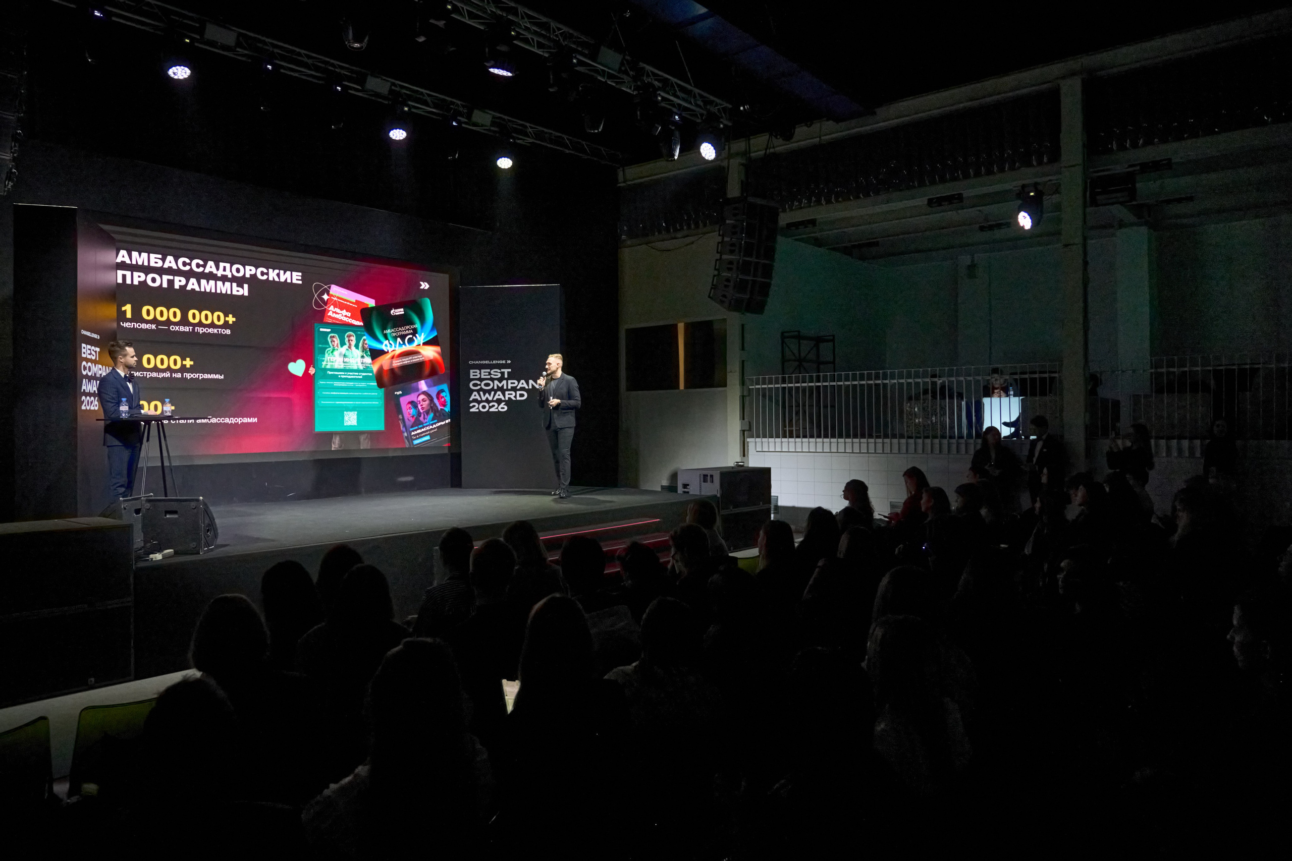 Репортажные фотографии с церемонии награждения Changellenge ≫ Best Company Award 2026. Съемка HR-премии, гости, спикеры, атмосфера мероприят